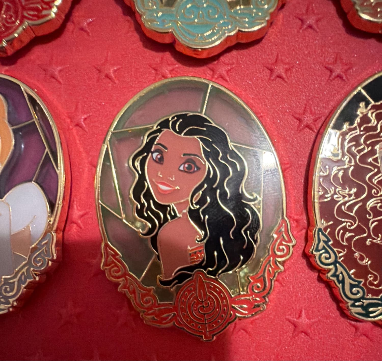 Loungefly Disney Princess Stained Glass Window Blind Box Pin Set - Moana front