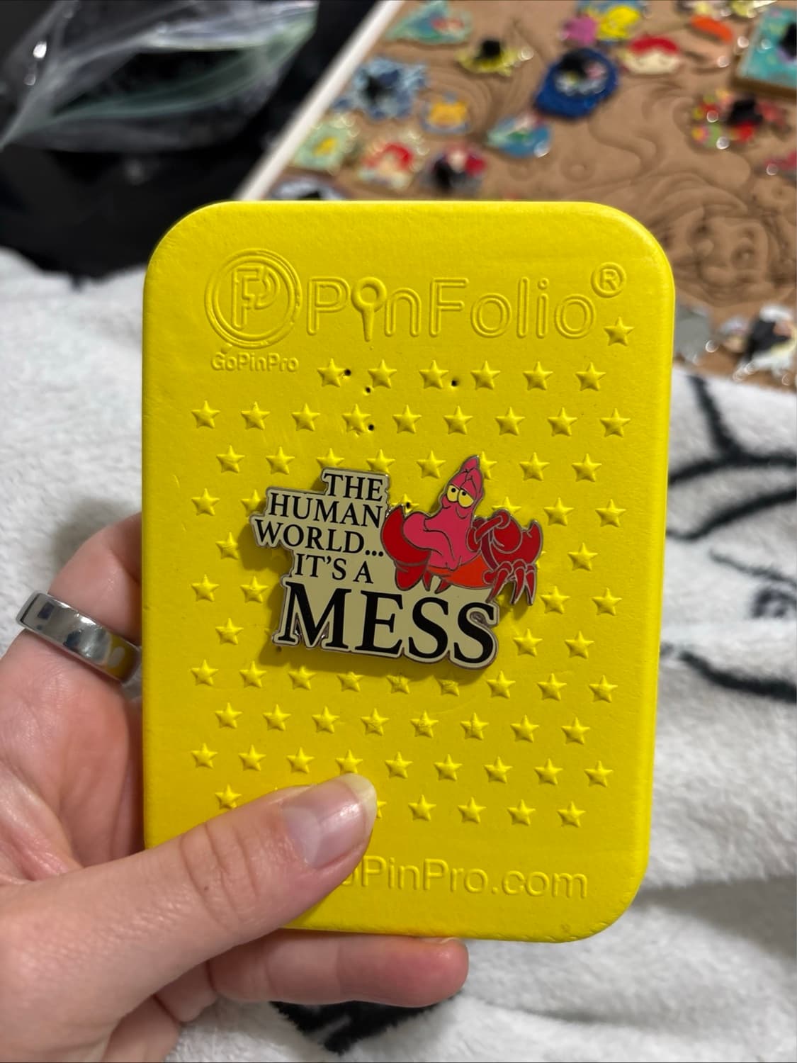 Sebastian Little Mermaid The Human World It’s A Mess Pin front