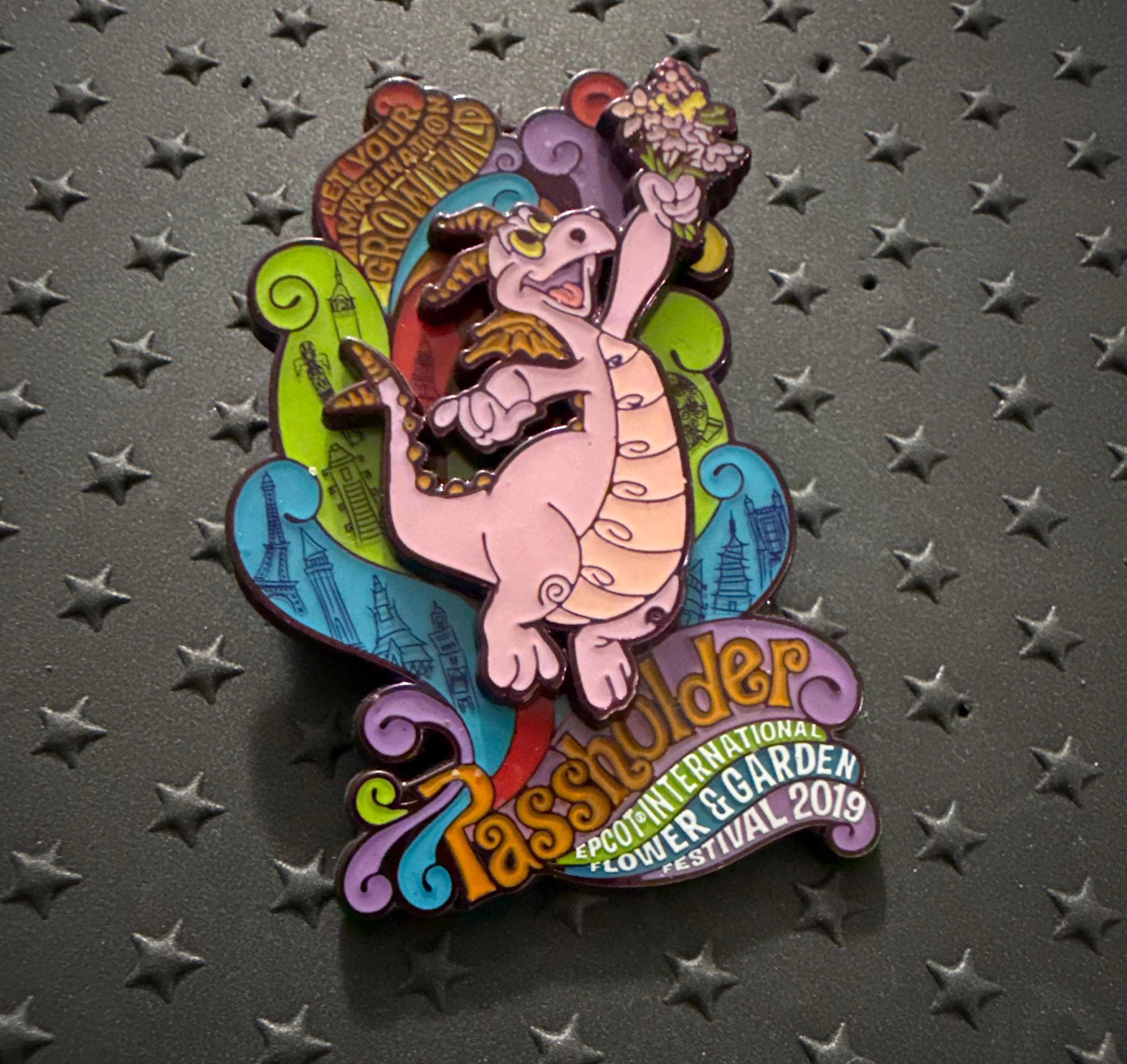 Figment Passholder Epcot International Flower & Garden Festival 2019 Pin front