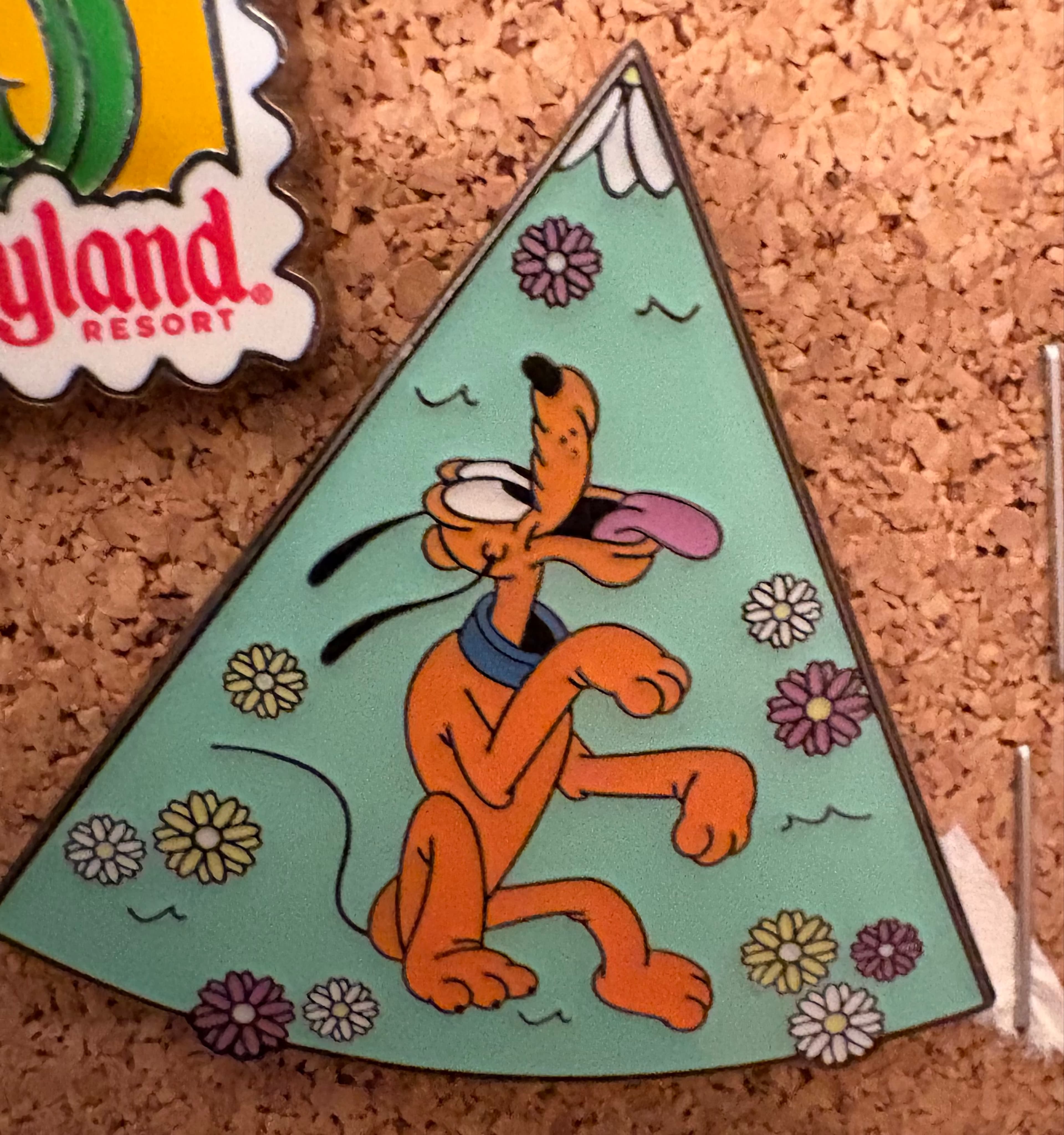 2024 Loungefly Disney Mickey and Friends Flower Field Puzzle Enamel Pluto Pin front