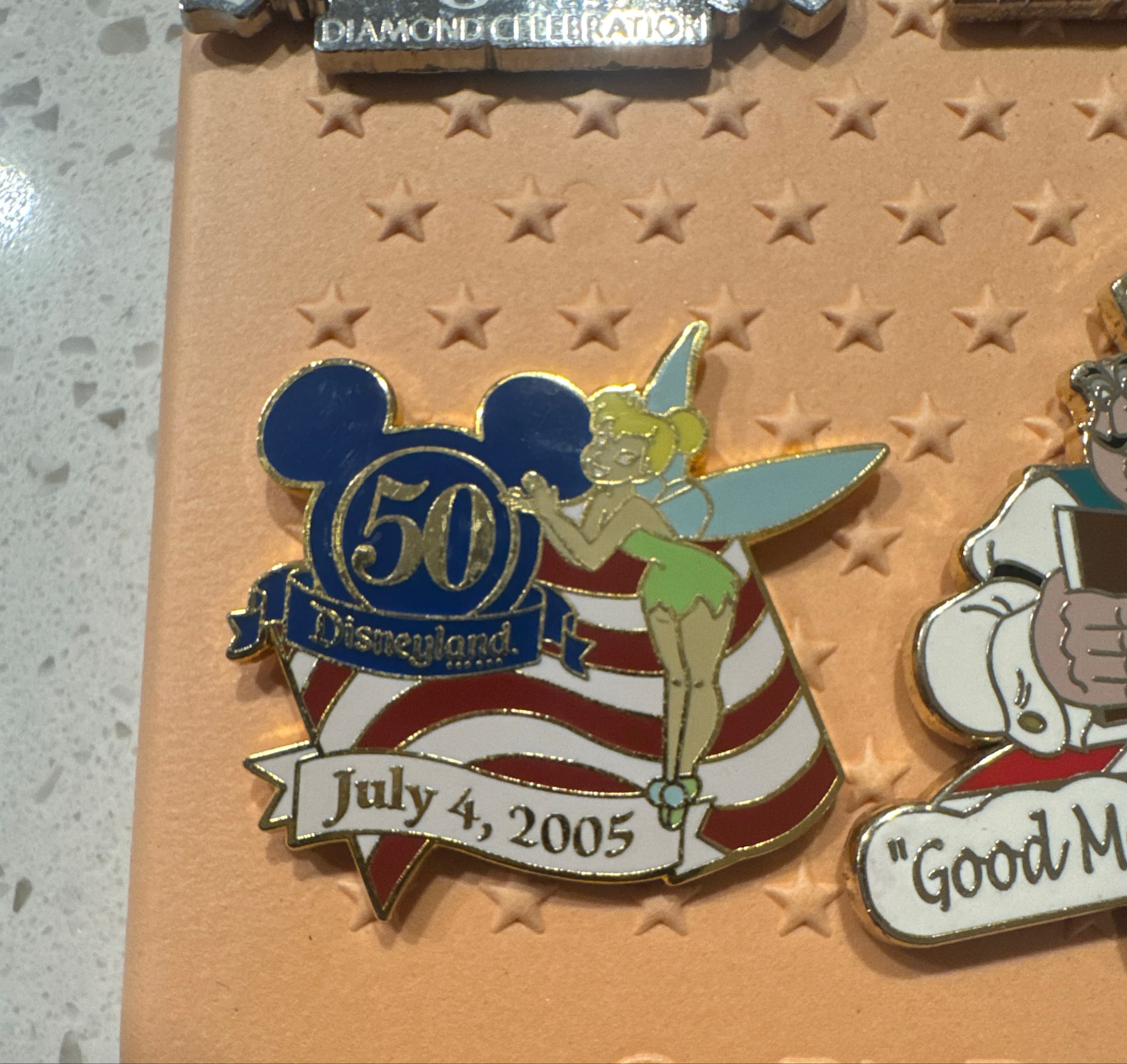 Disneyland 50th Anniversary July 4, 2005 Tinker Bell Cast Member Pin front