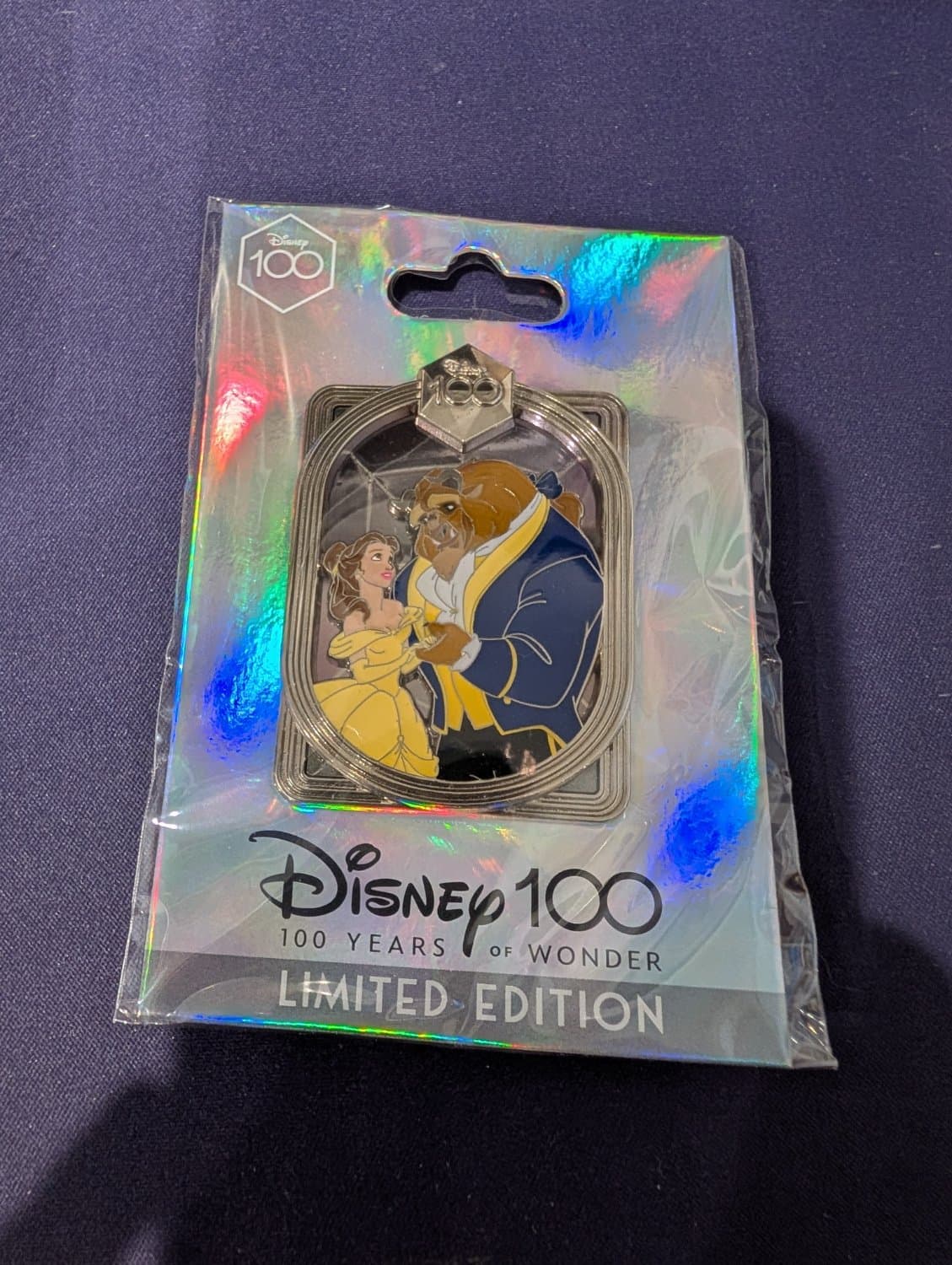 Belle and Beast 100 Years of Wonder Pin front
