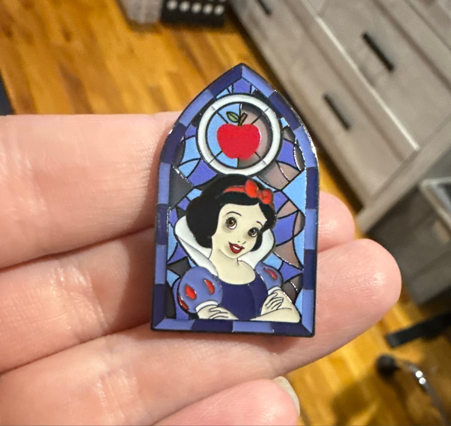 Snow White Stained Glass Window Archway Pin front