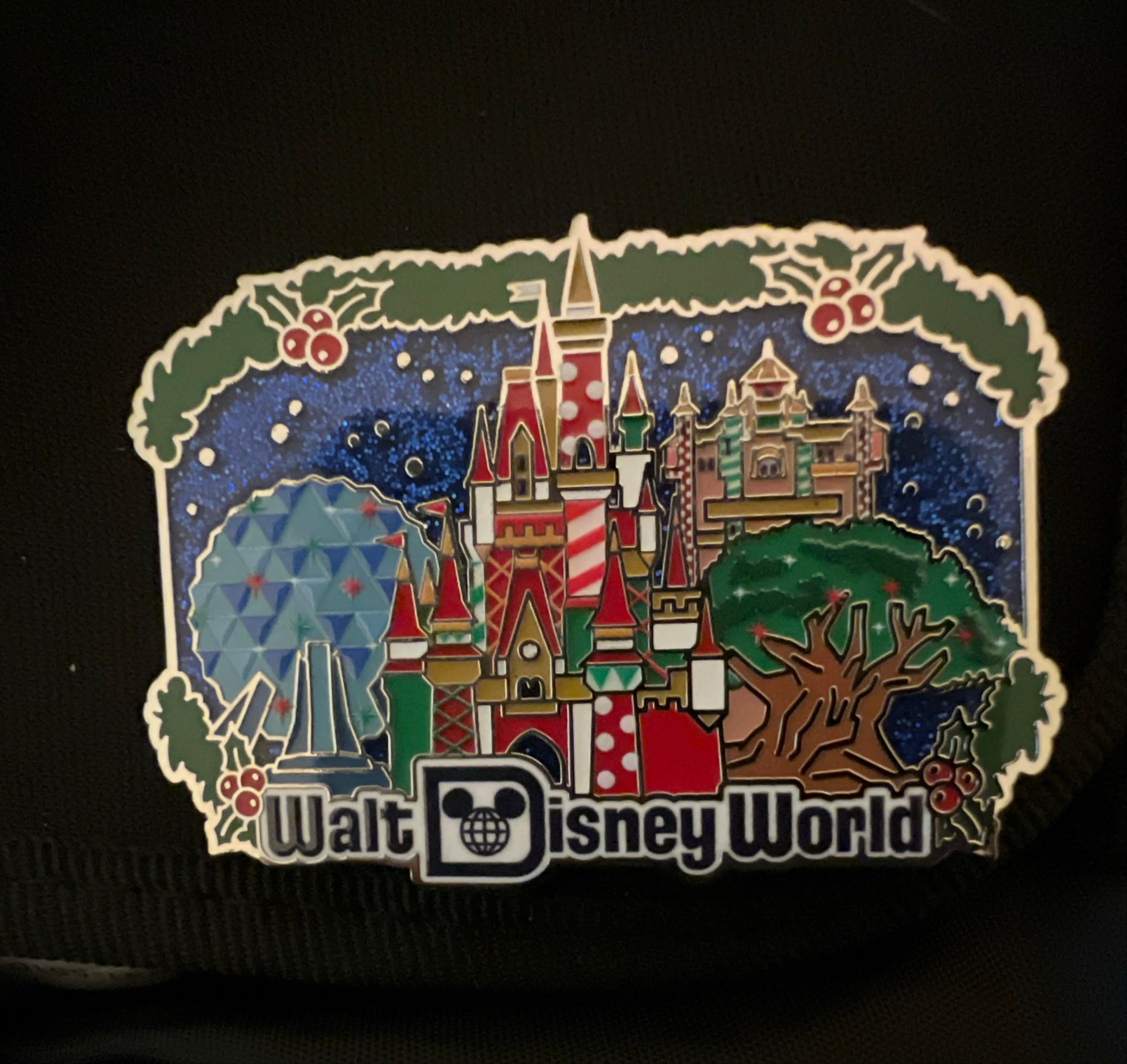 Walt Disney World Four Park Icons Merry Christmas Pin front