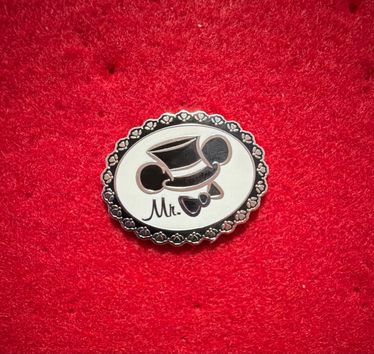Mickey Mouse Mr. Wedding Ear Hat Pin front