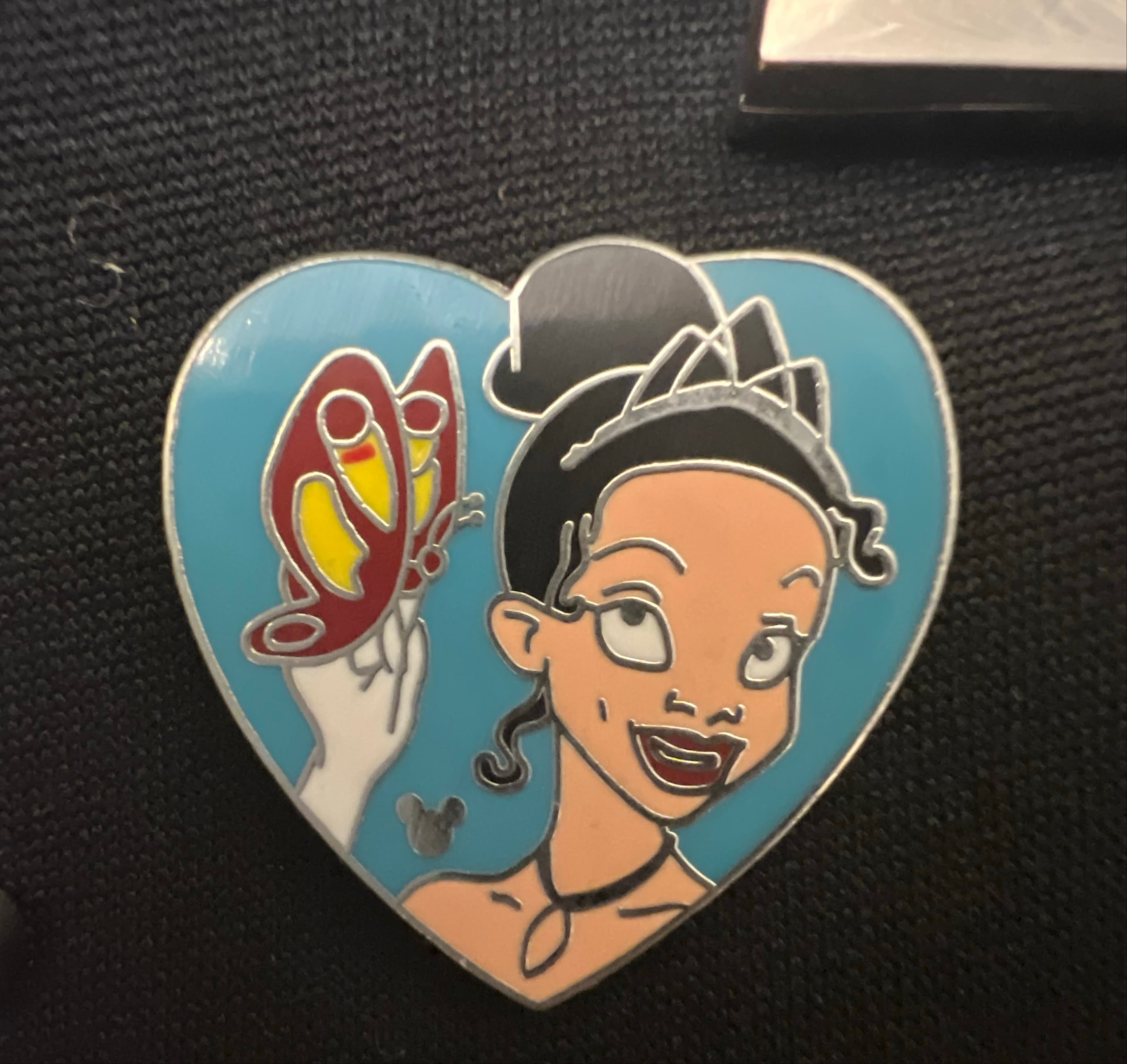 Tiana with Butterfly Heart Hidden Mickey Pin front