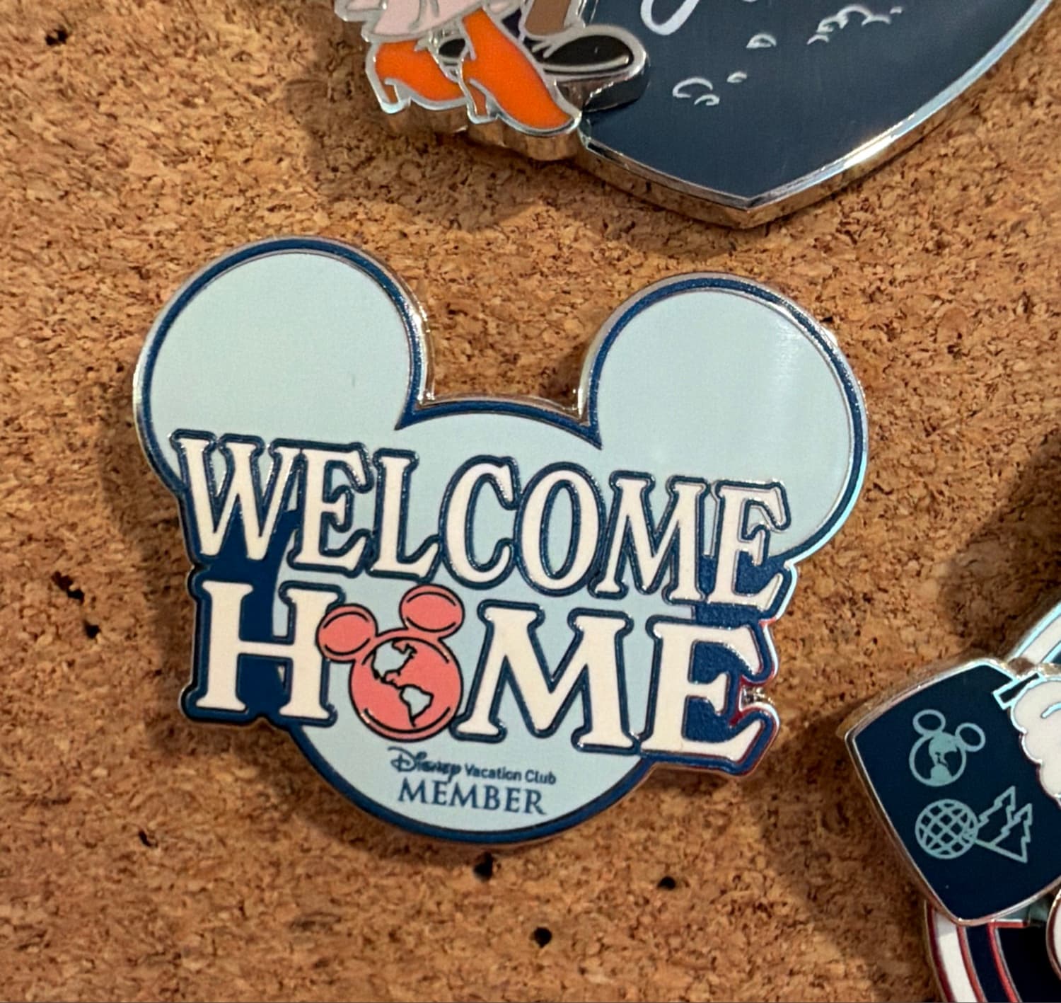 Disney Vacation Club Member "Welcome Home" Mickey Head Pin front