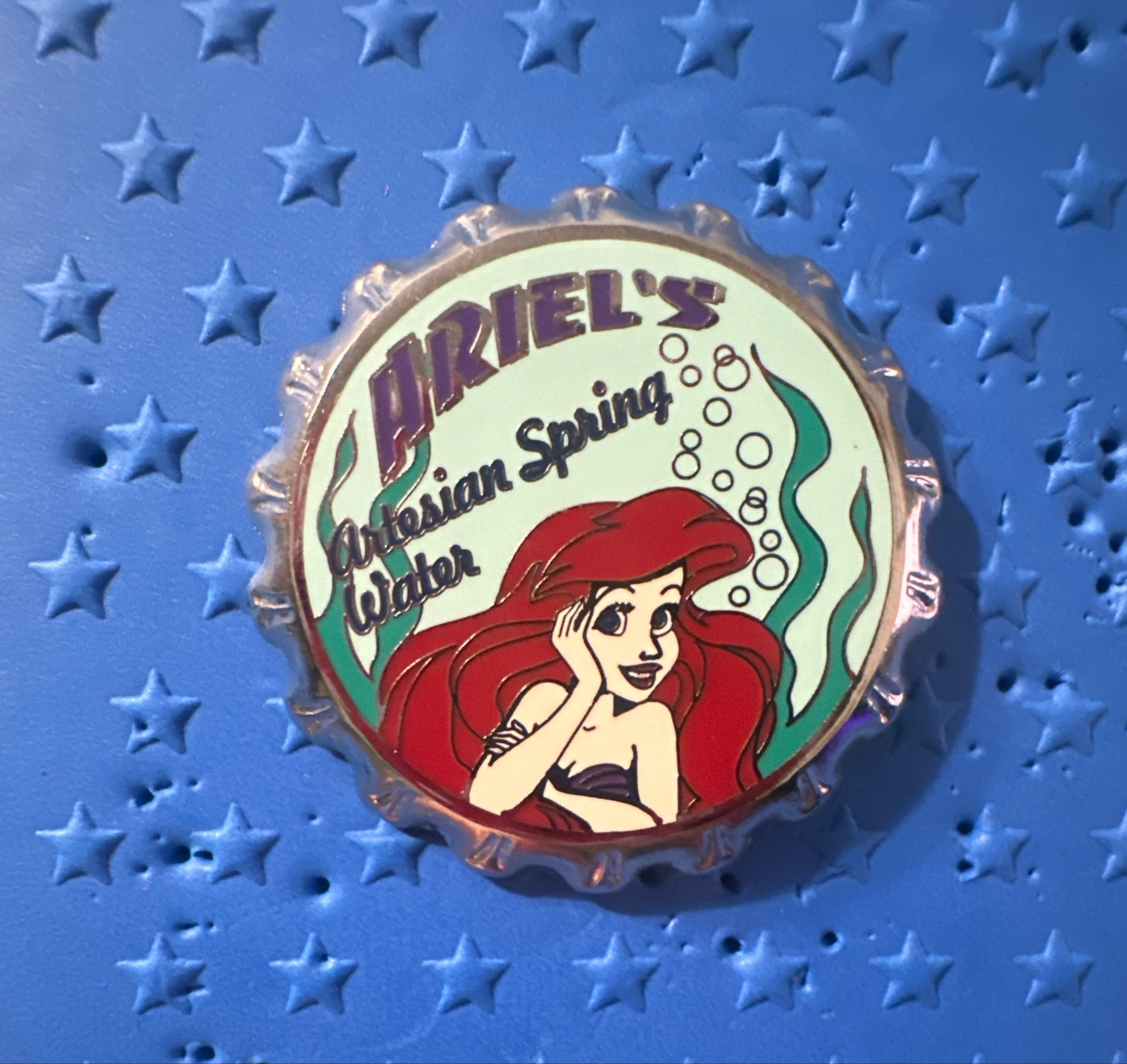 Ariel's Artisan Spring Water Bottle Cap Pin front