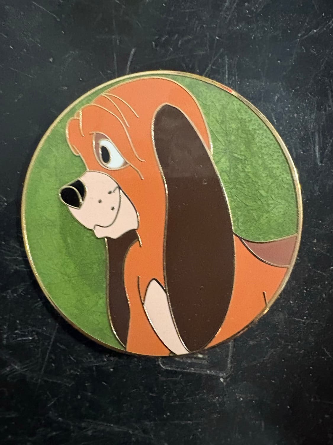Copper Profile - The Fox and the Hound fantasy pin front