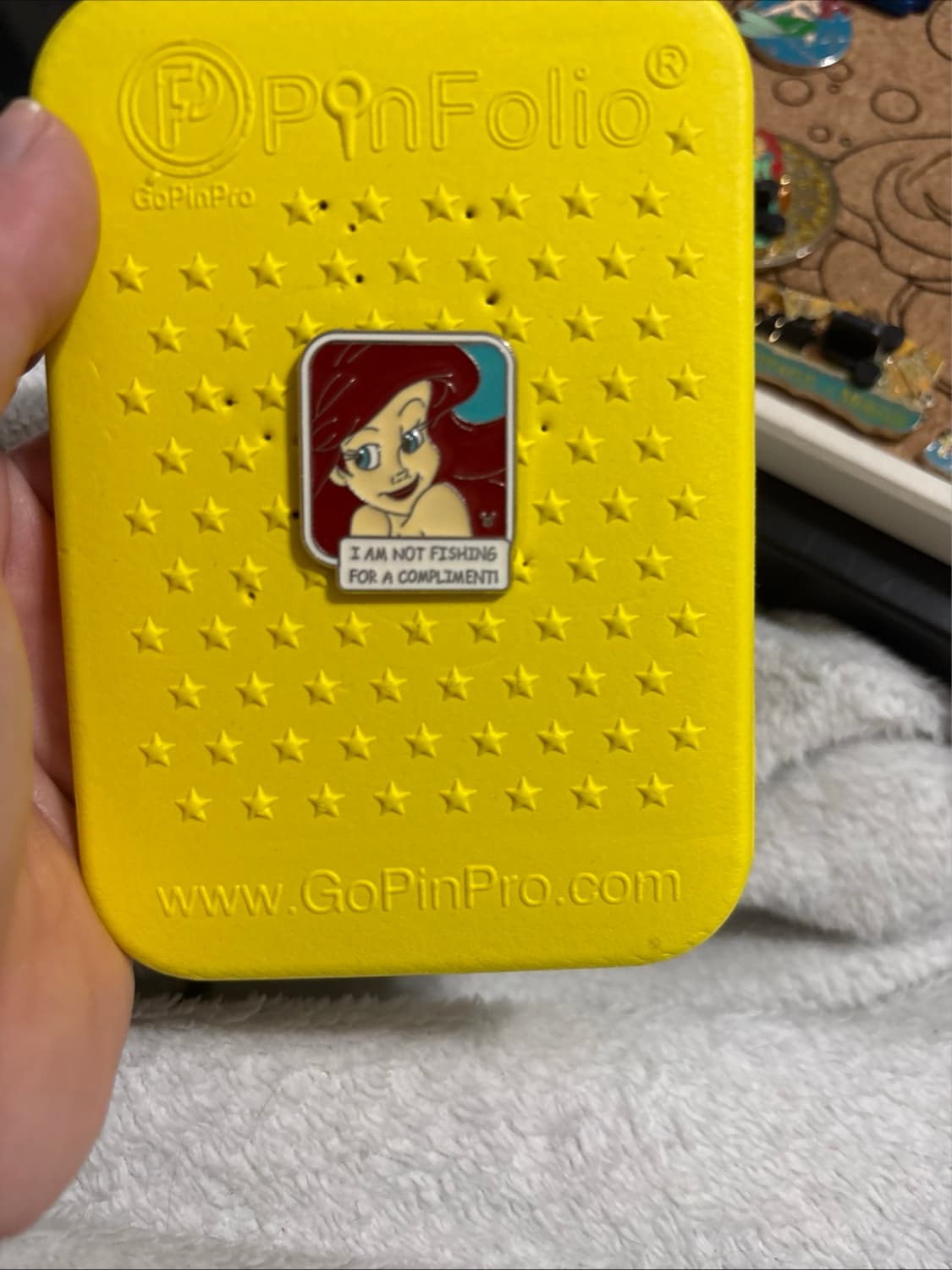 Ariel "I Am Not Fishing For A Compliment" Pin front