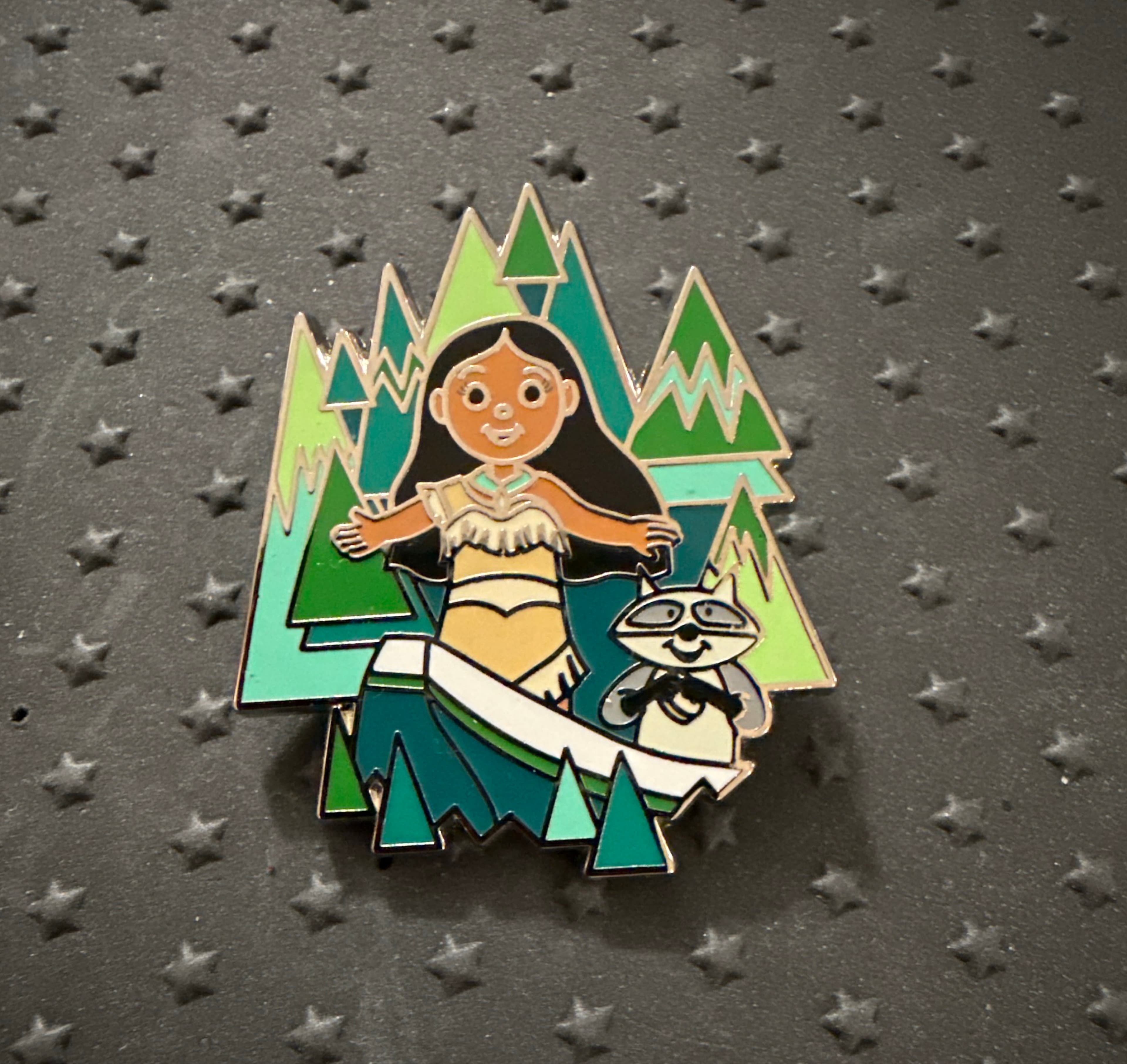 Pocahontas and Meeko - It's a Small World Disney Character Mystery Pin Set front