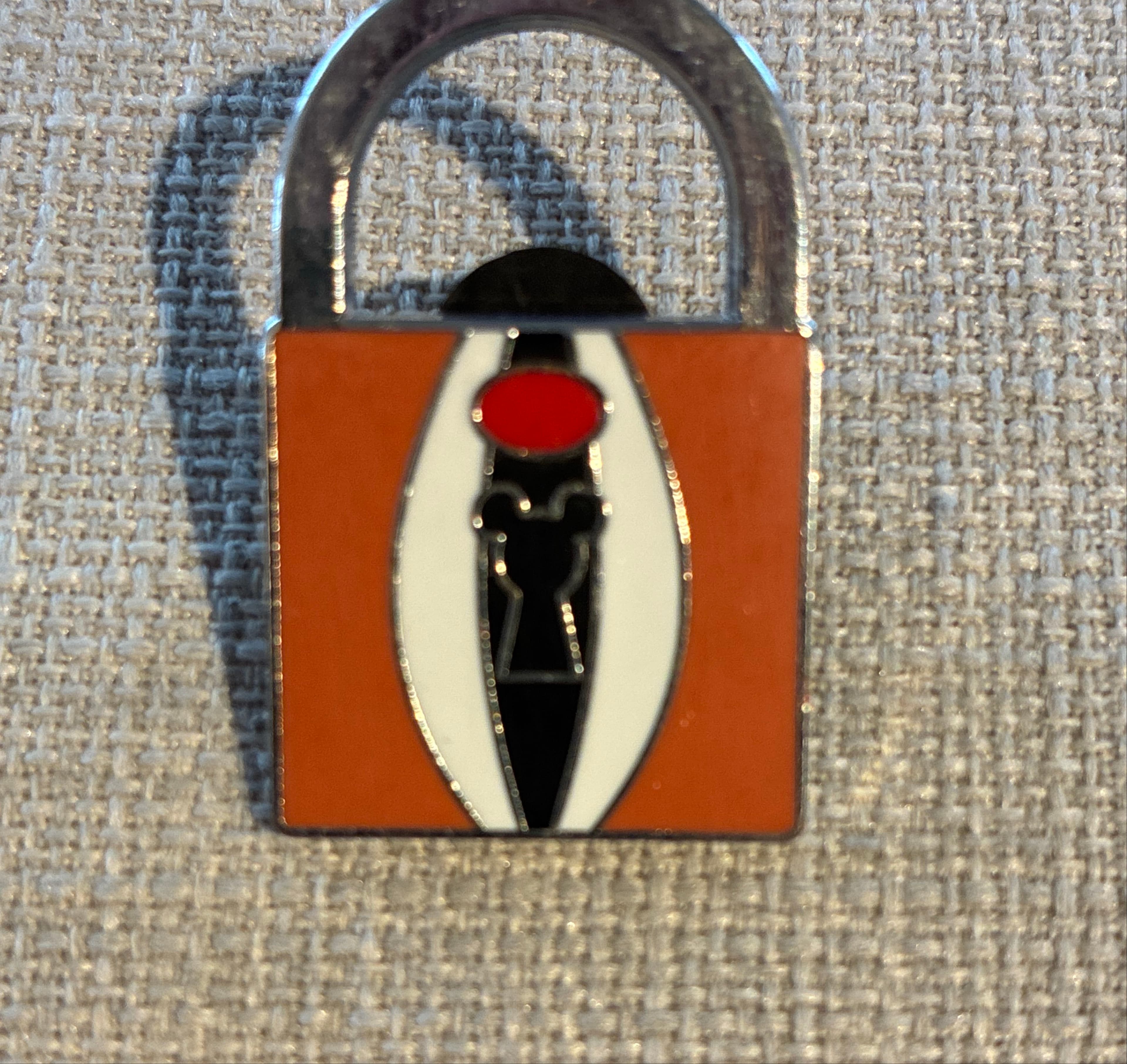 Hidden Mickey Padlock - Mickey Head (Orange) front
