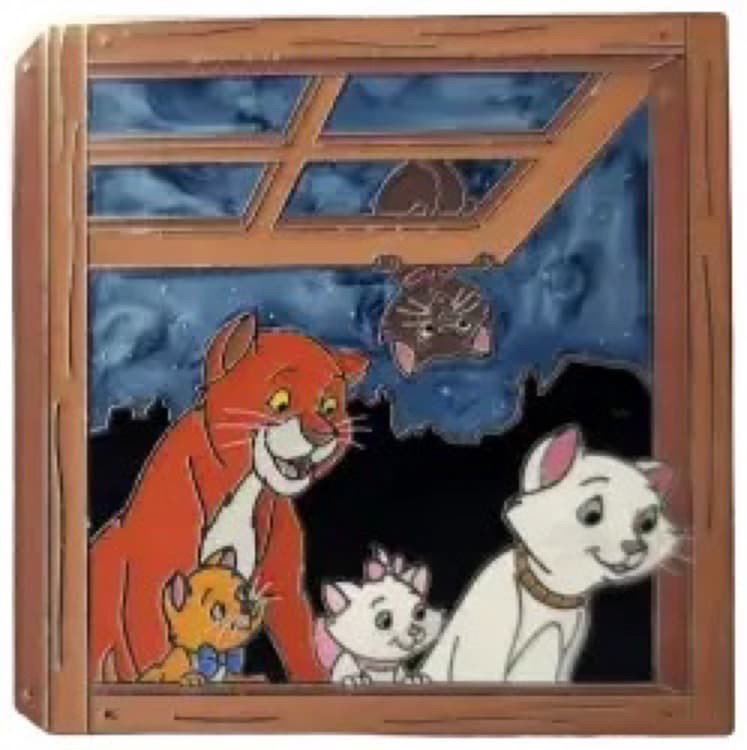 The Aristocats - Family Looking Through a Window Pin front
