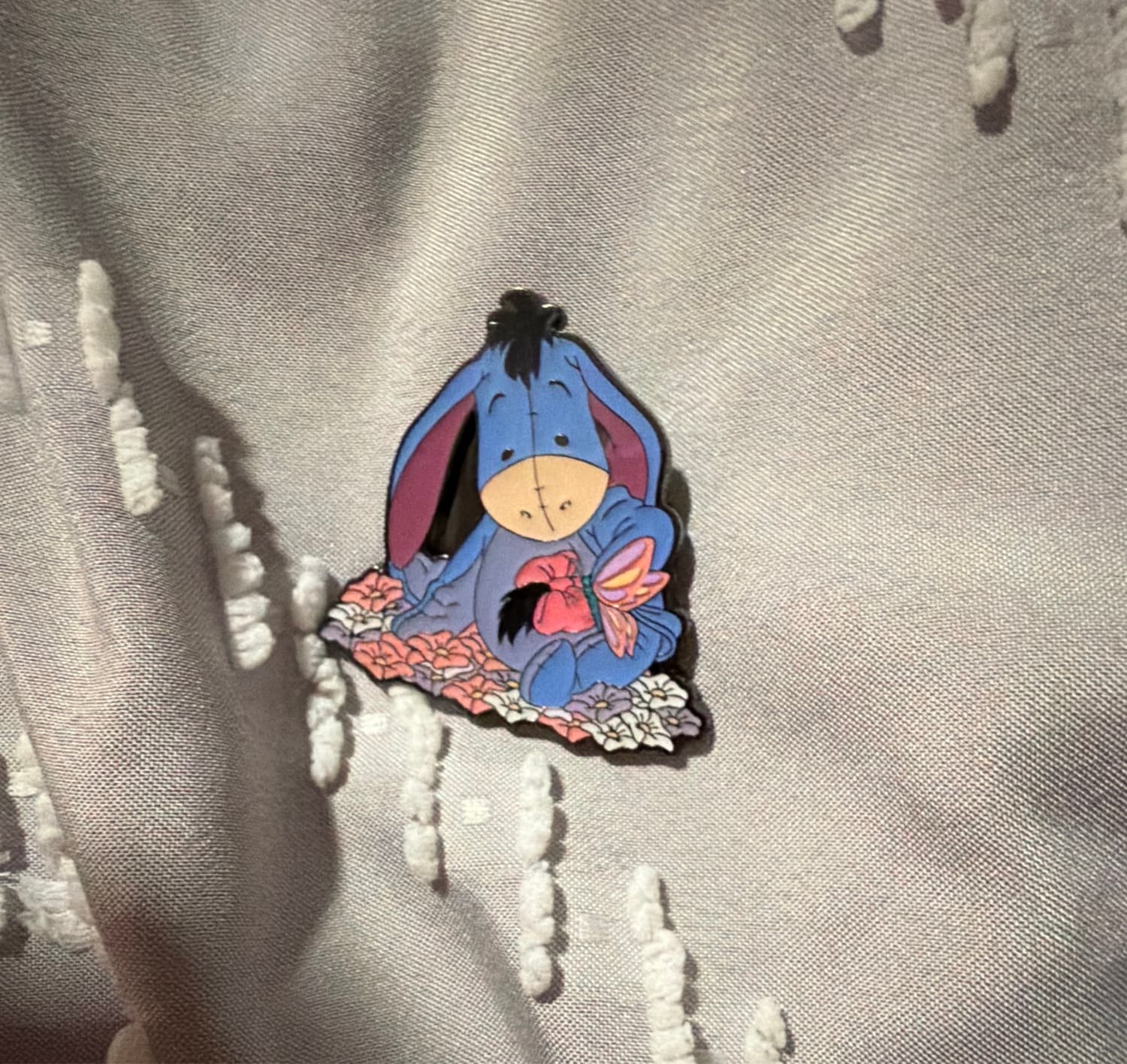 Eeyore Flower Baby Pin front