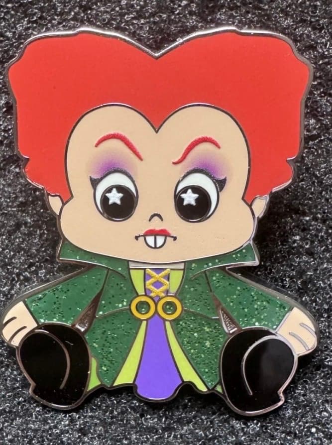 Wishables Shimmer Mystery Hocus Pocus Witch Winifred Pin front