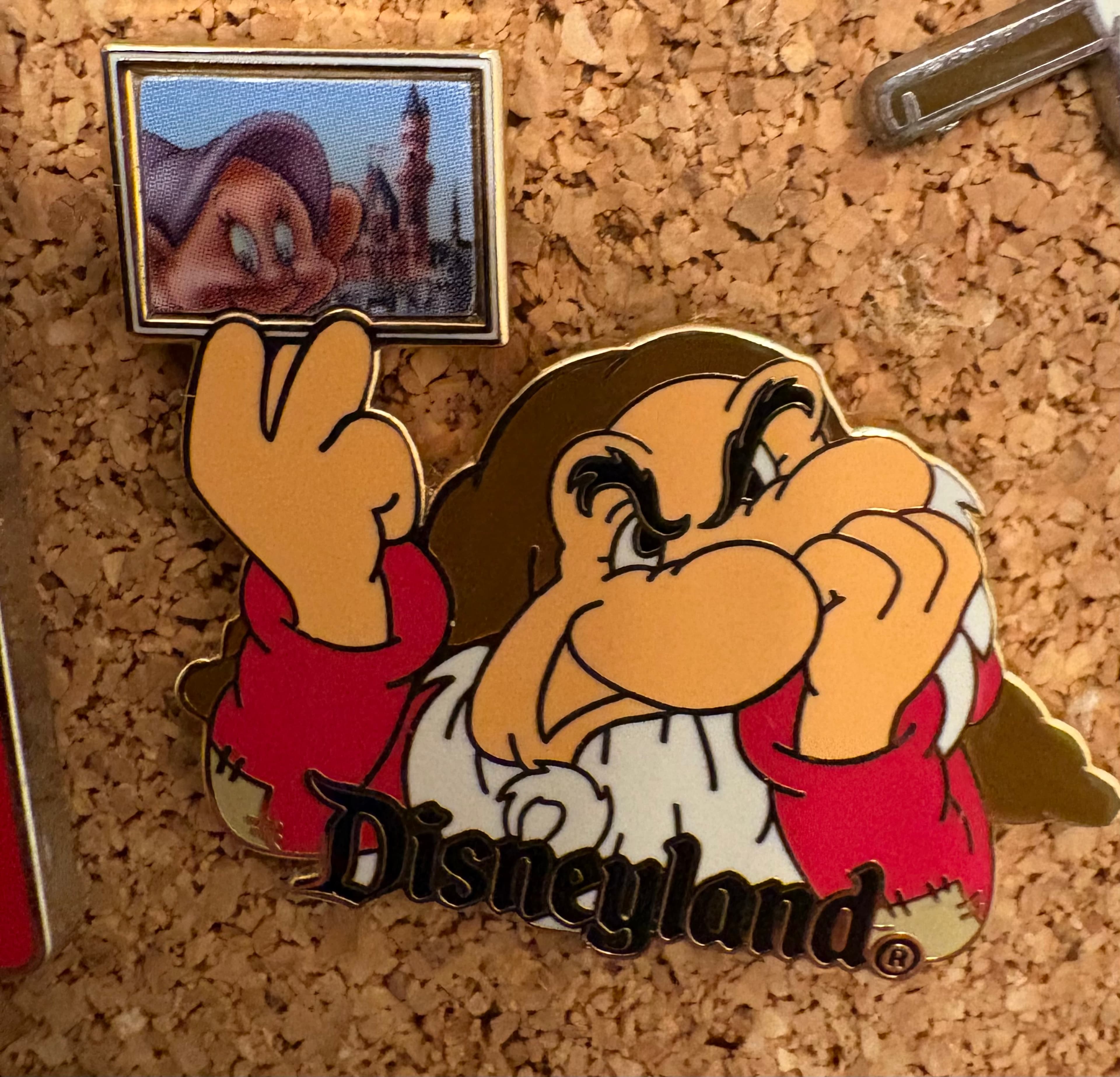 Grumpy Holding Photo of Dopey - Disneyland front