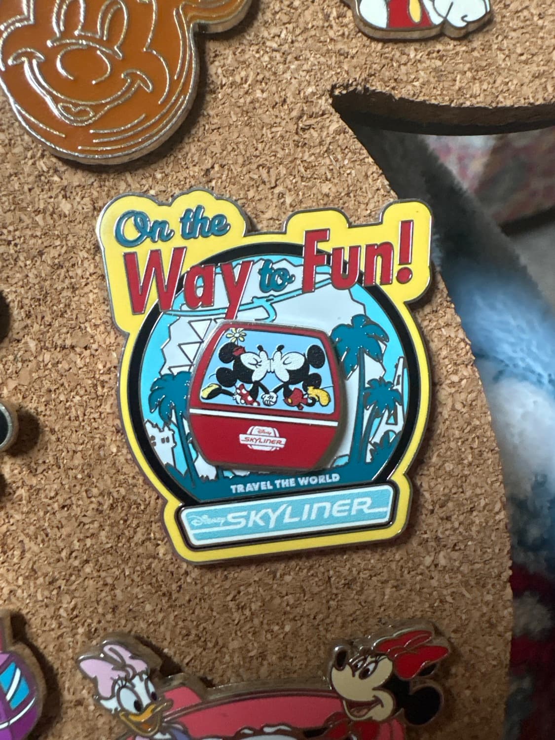 Mickey and Minnie Mouse On The Way to Fun Disney Skyliner Pin front