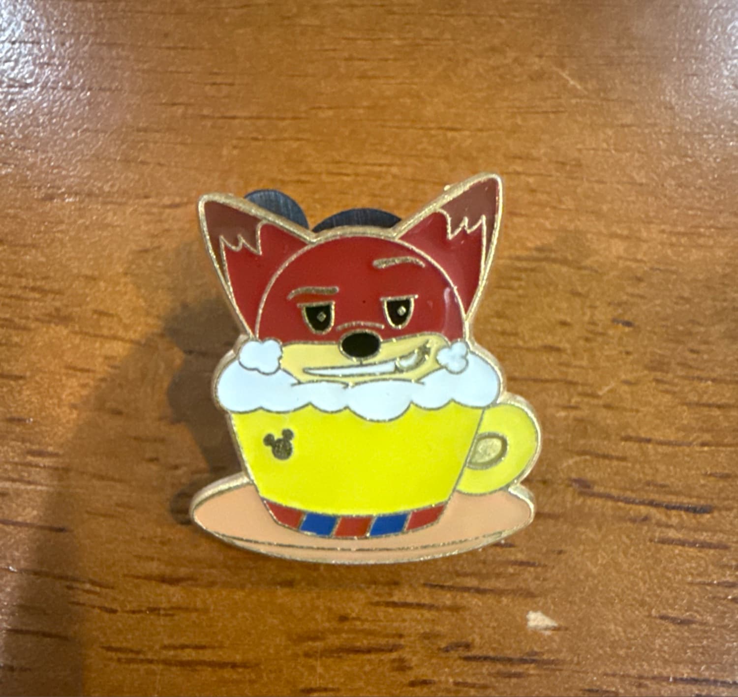 Nick Wilde Zootopia Latte Mug Hidden Mickey Pin front