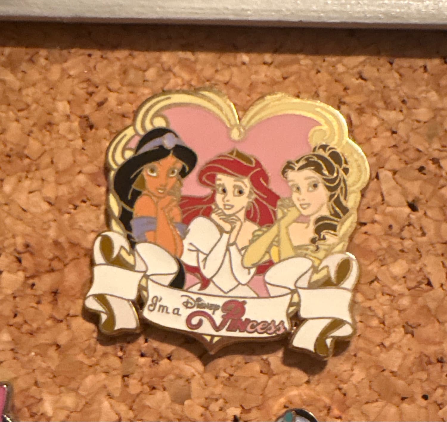 I'm a Disney PINcess Collectible Trading Pin - Jasmine, Ariel & Belle Trio front