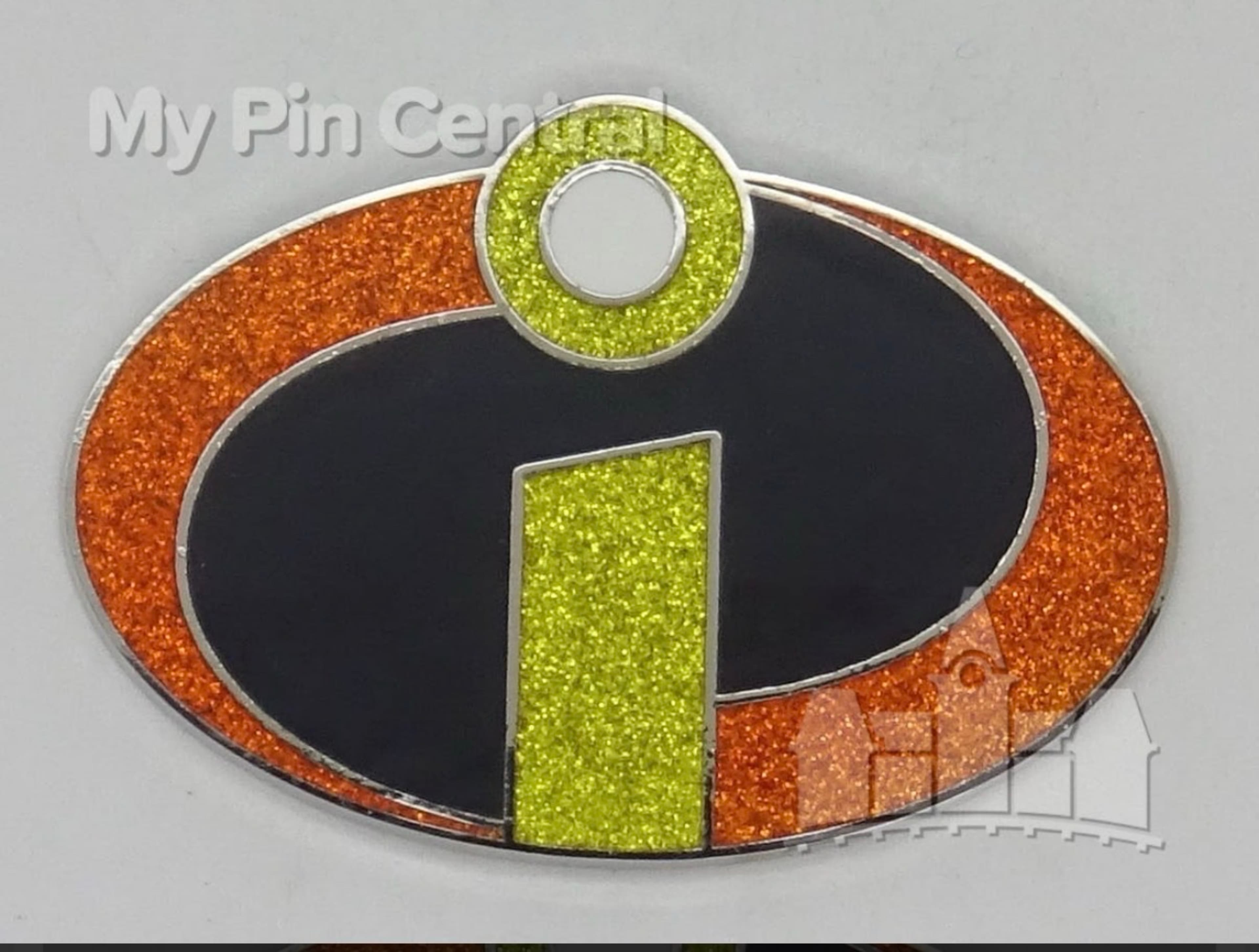 Incredibles Glitter Logo Pin front