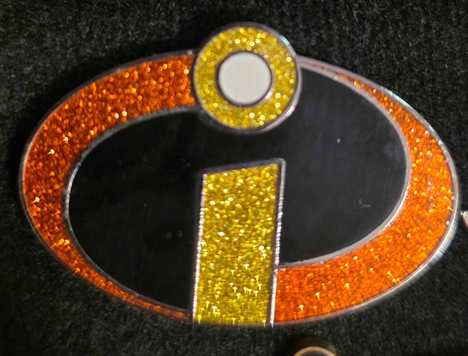 Incredibles Glitter Logo Pin front