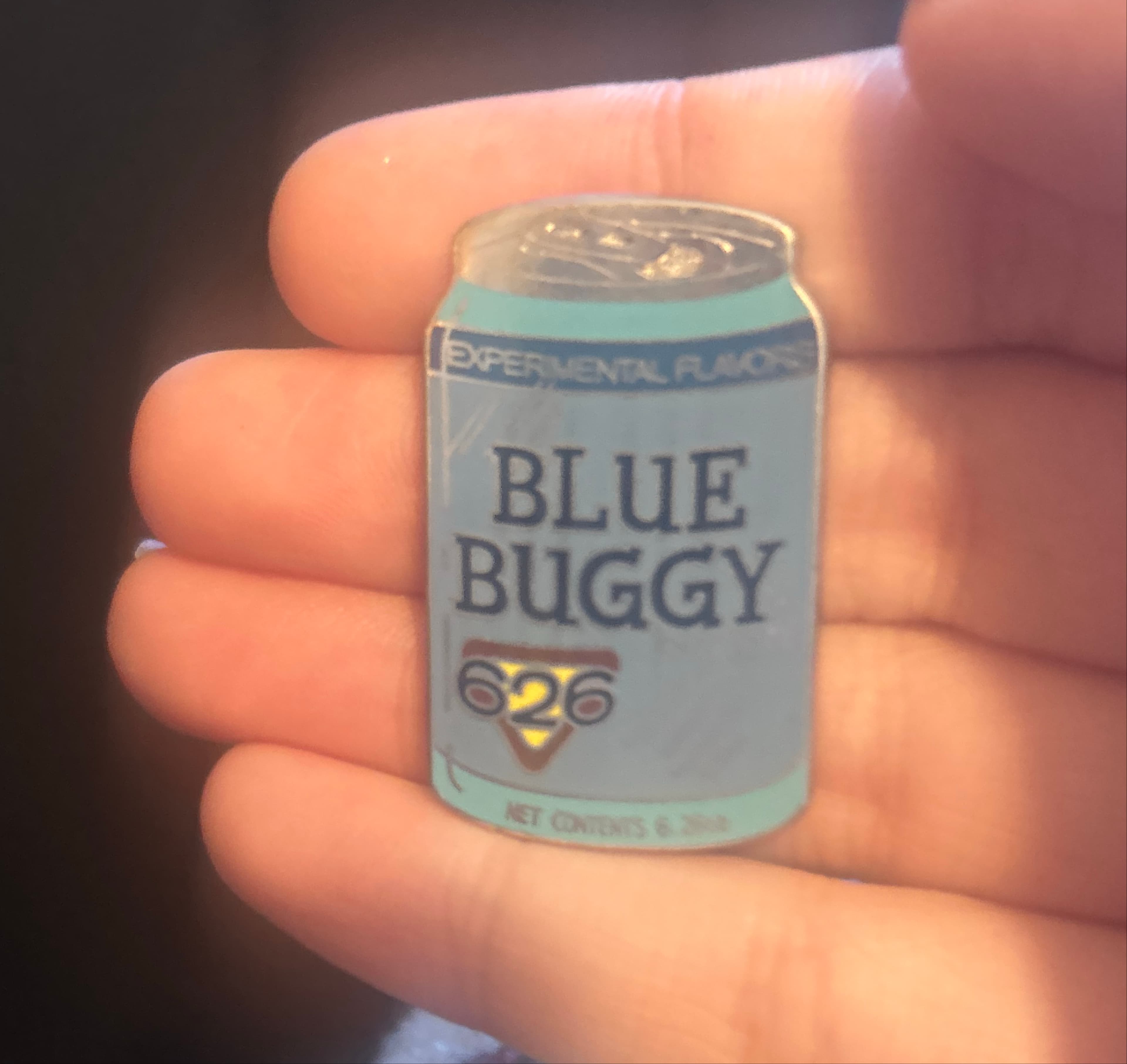 Blue buggy stitch soda front