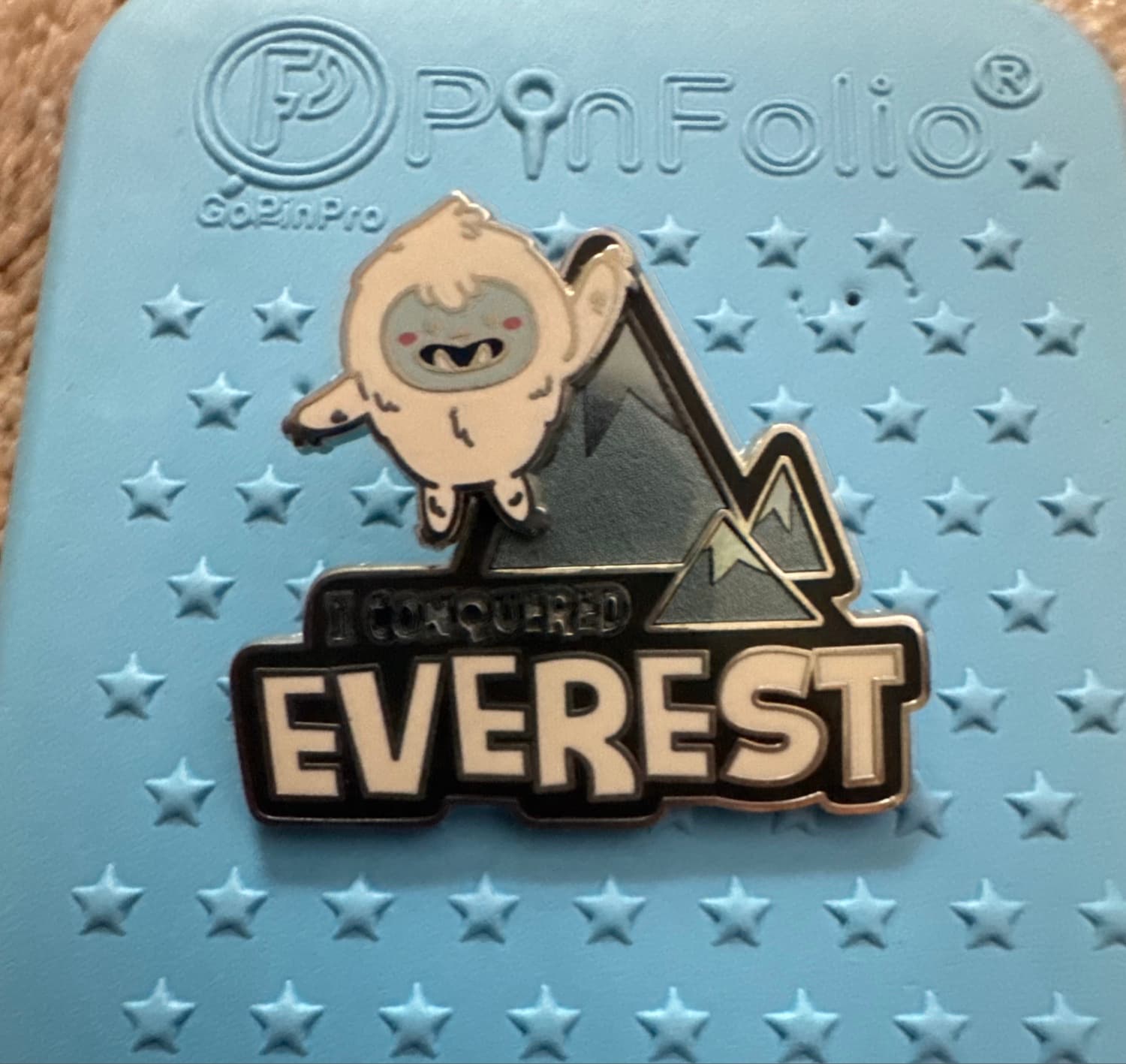 I Conquered Everest Yeti Pin front