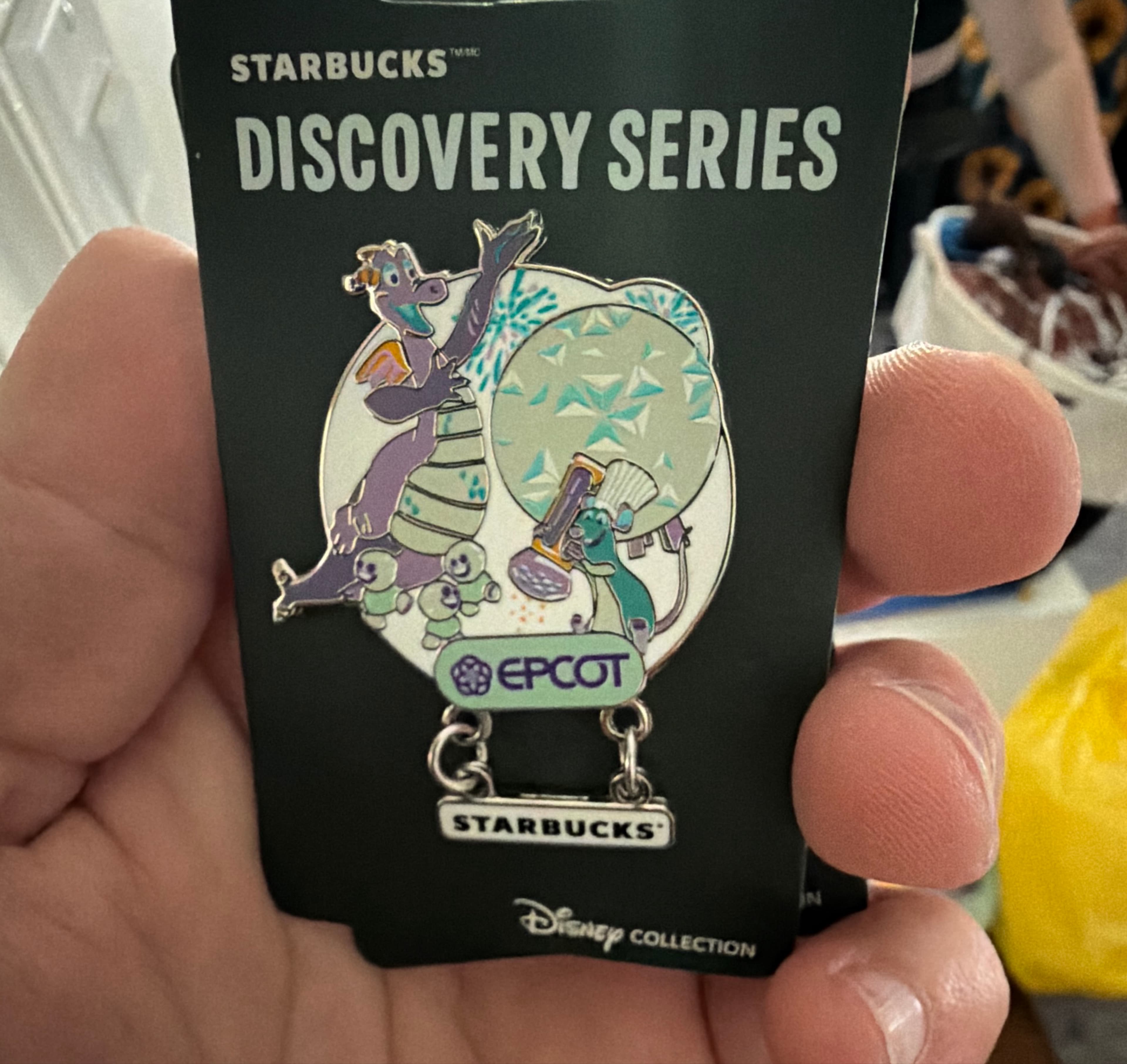 Disney Starbucks Discovery Series EPCOT Pin - Figment, Remy, Snowgies, Spaceship Earth front