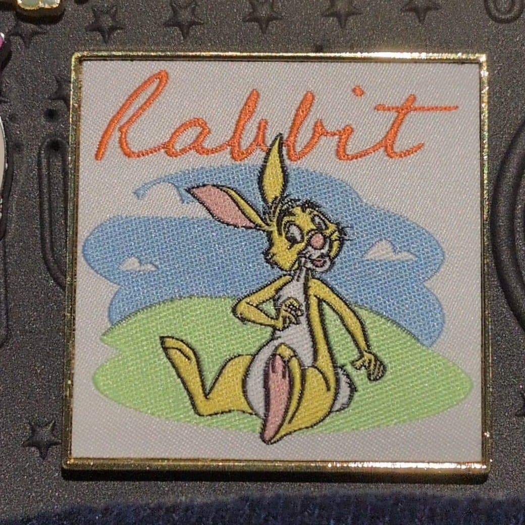 embroidered rabbit pin front