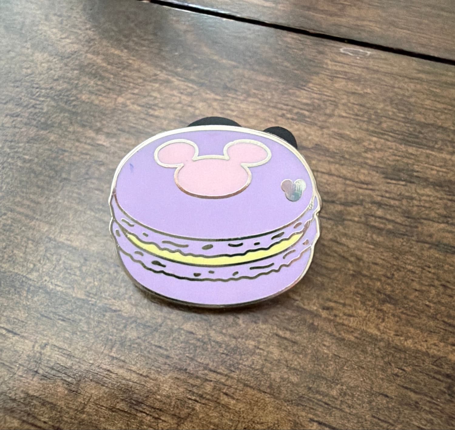 Mickey Icon Purple Macaron Hidden Mickey Pin front