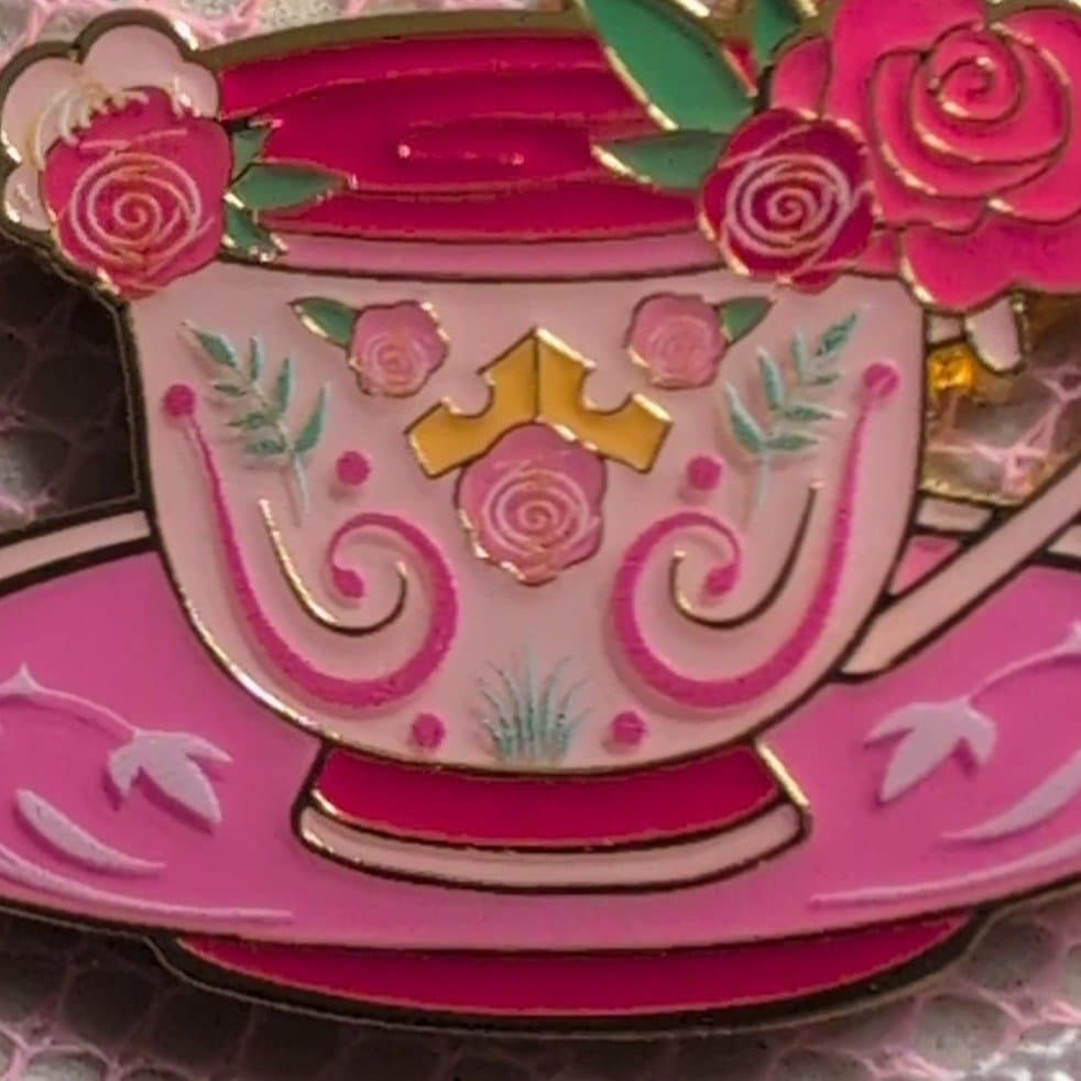 Disney Aurora Sleeping Beauty Pink Teacup Pin front