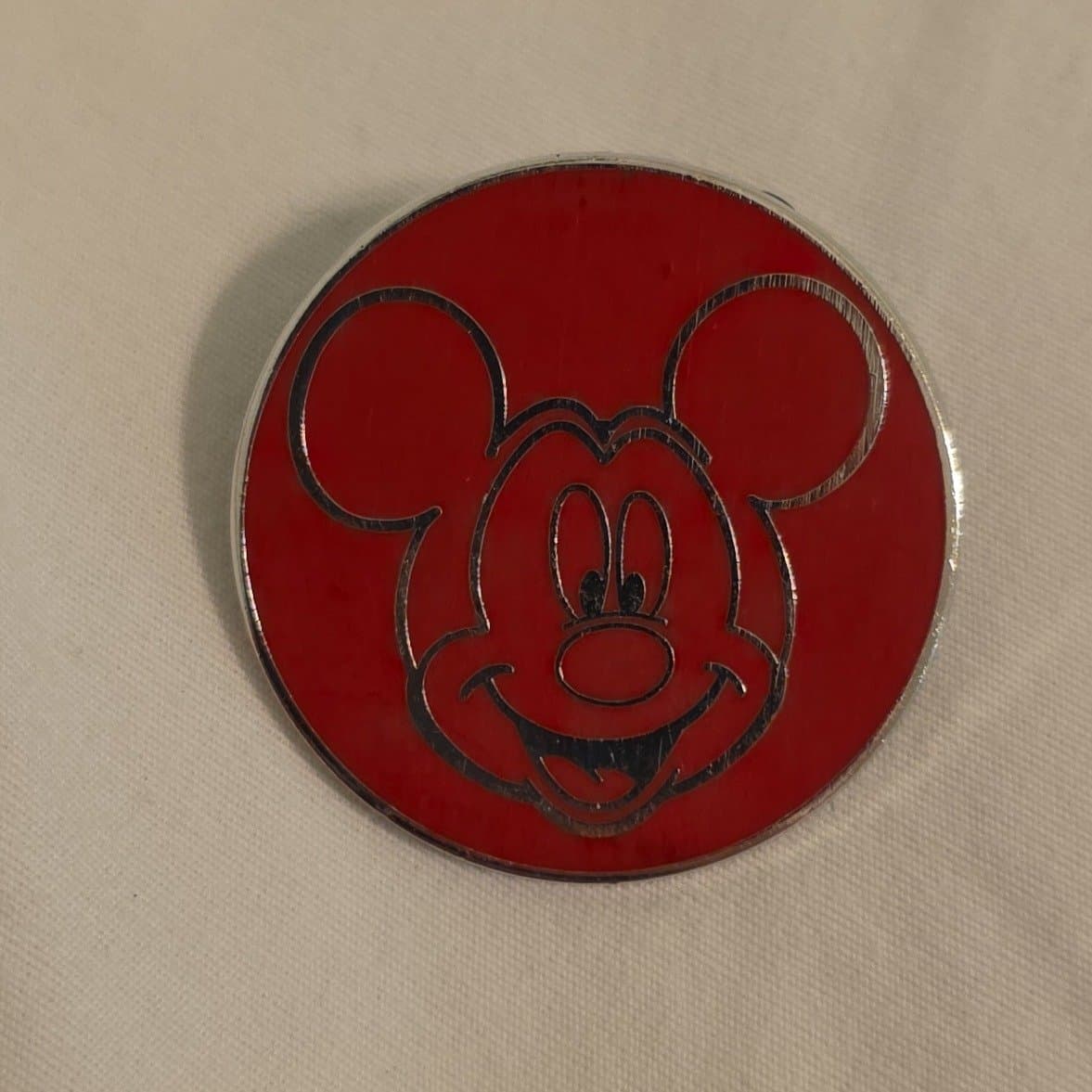 Mickey Mouse Outline in Red Circle front