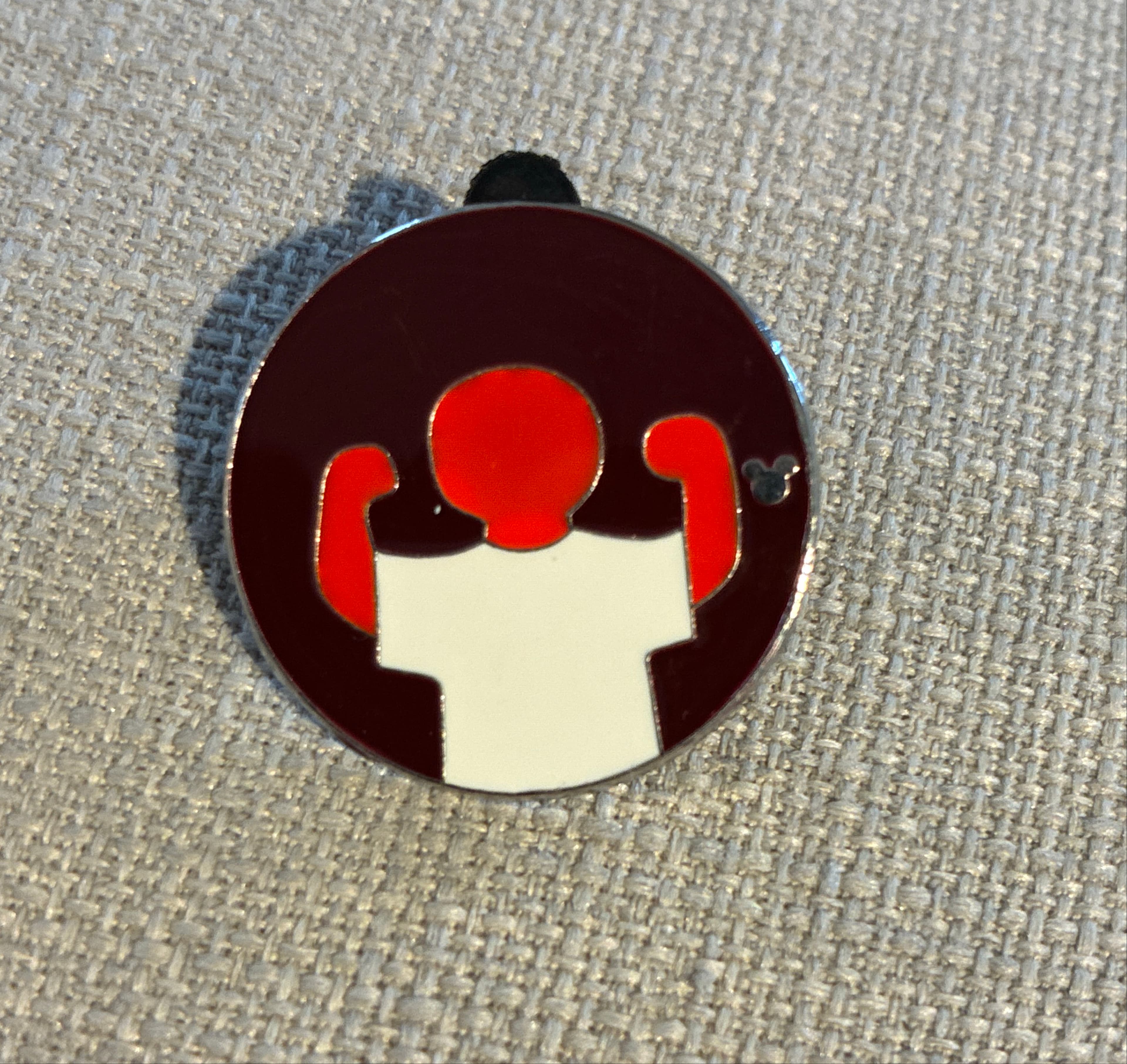 Flexing Strongman Hidden Mickey Icon Pin front