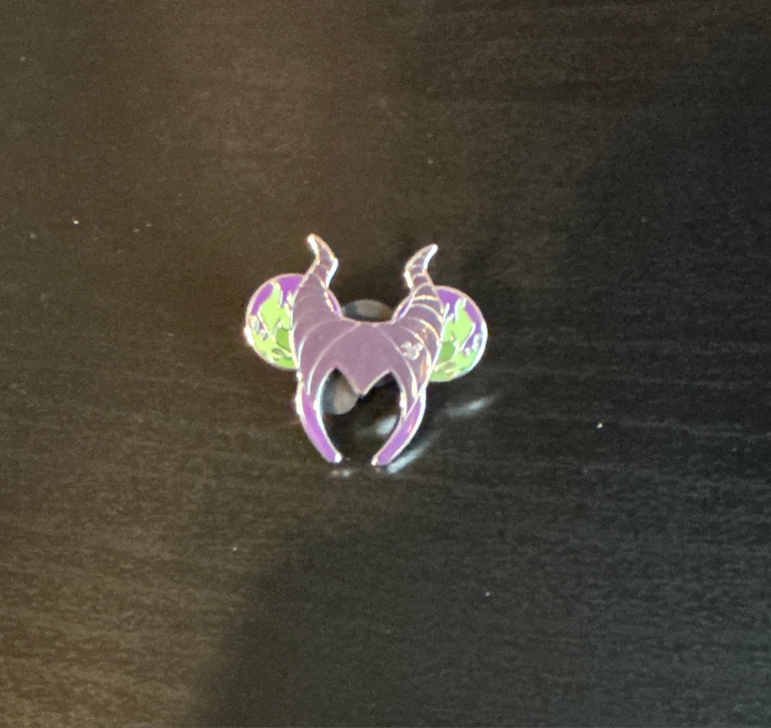 Maleficent Ear Headbands Hidden Mickey Pin front