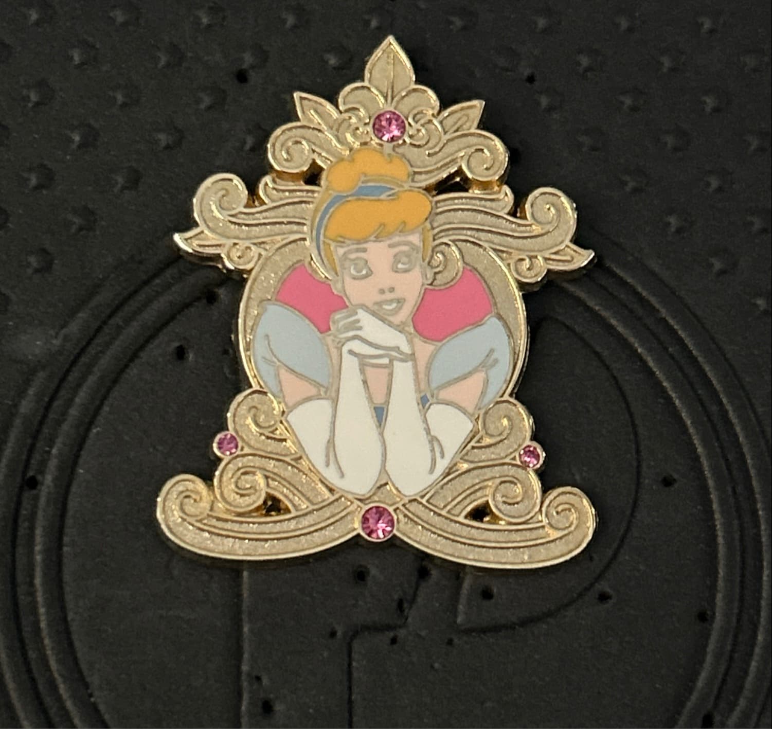 Cinderella Princess Cameo Portrait Gold Frame with Jewels front