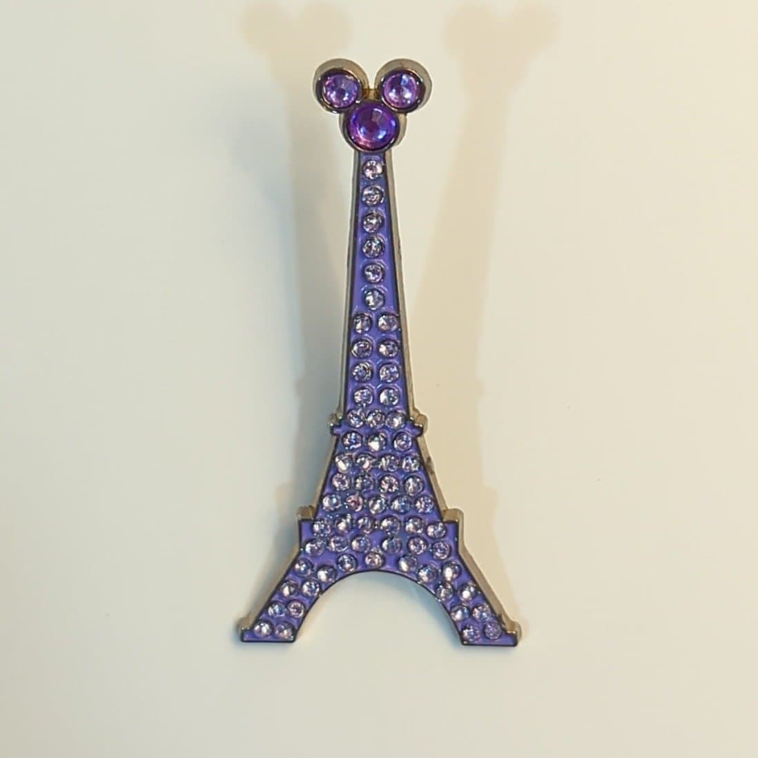 Purple Rhinestone Eiffel Tower with Mickey Ears front