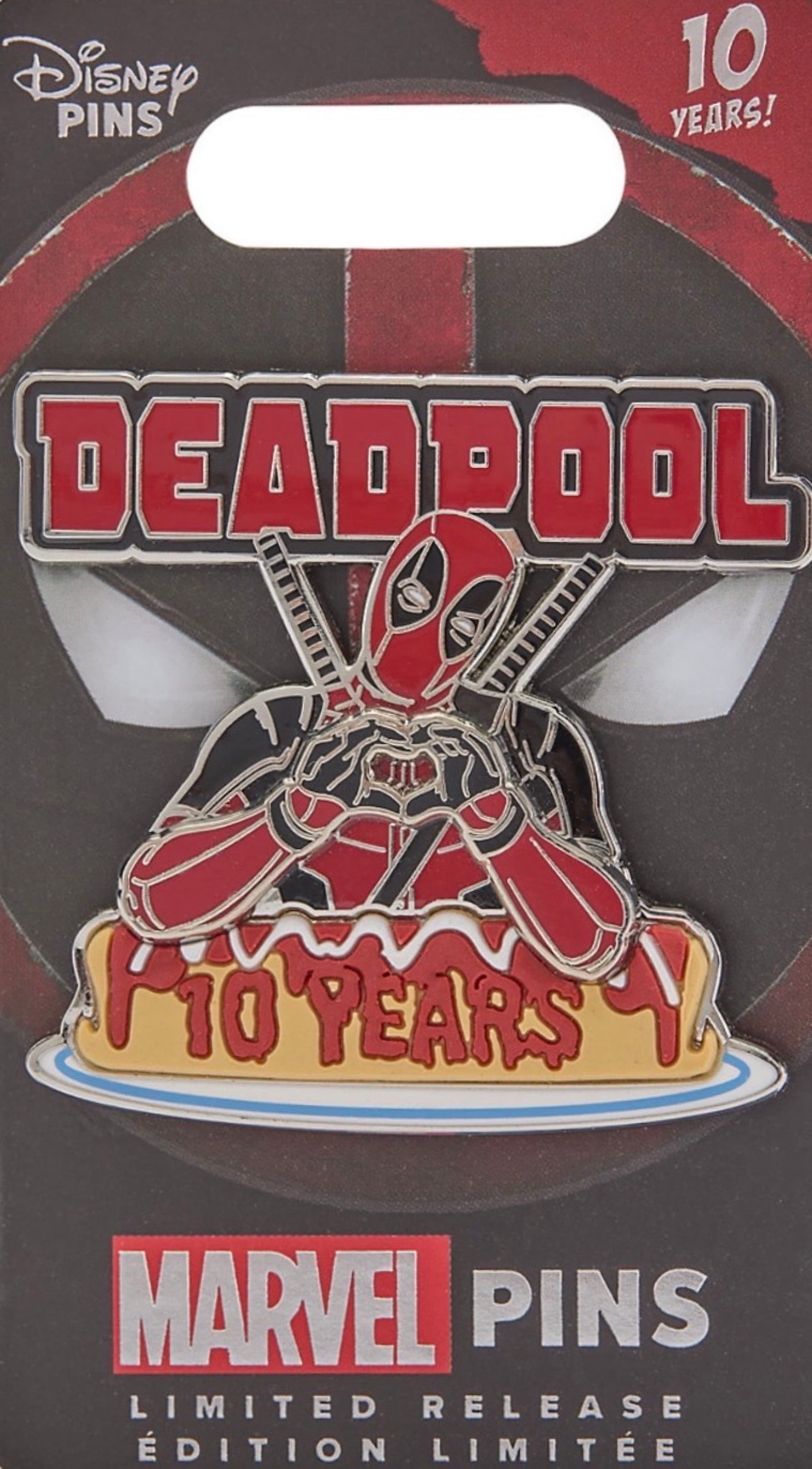 Deadpool 10 Years Anniversary Pin front