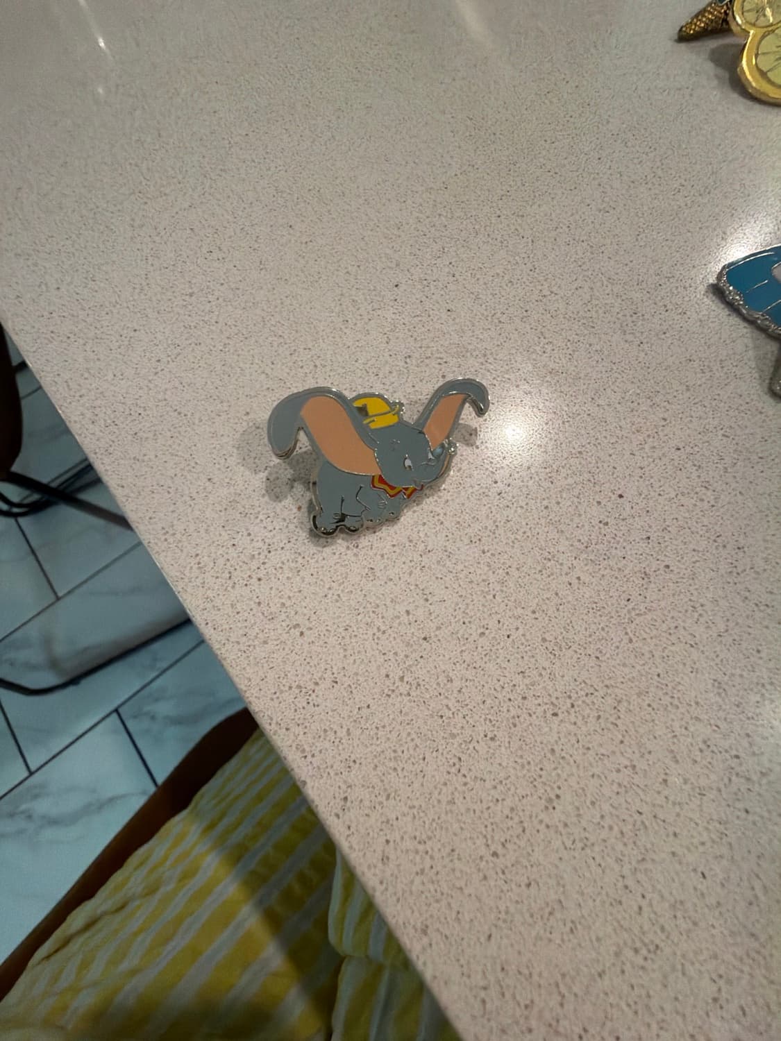 Dumbo Flying Down Enamel Pin front