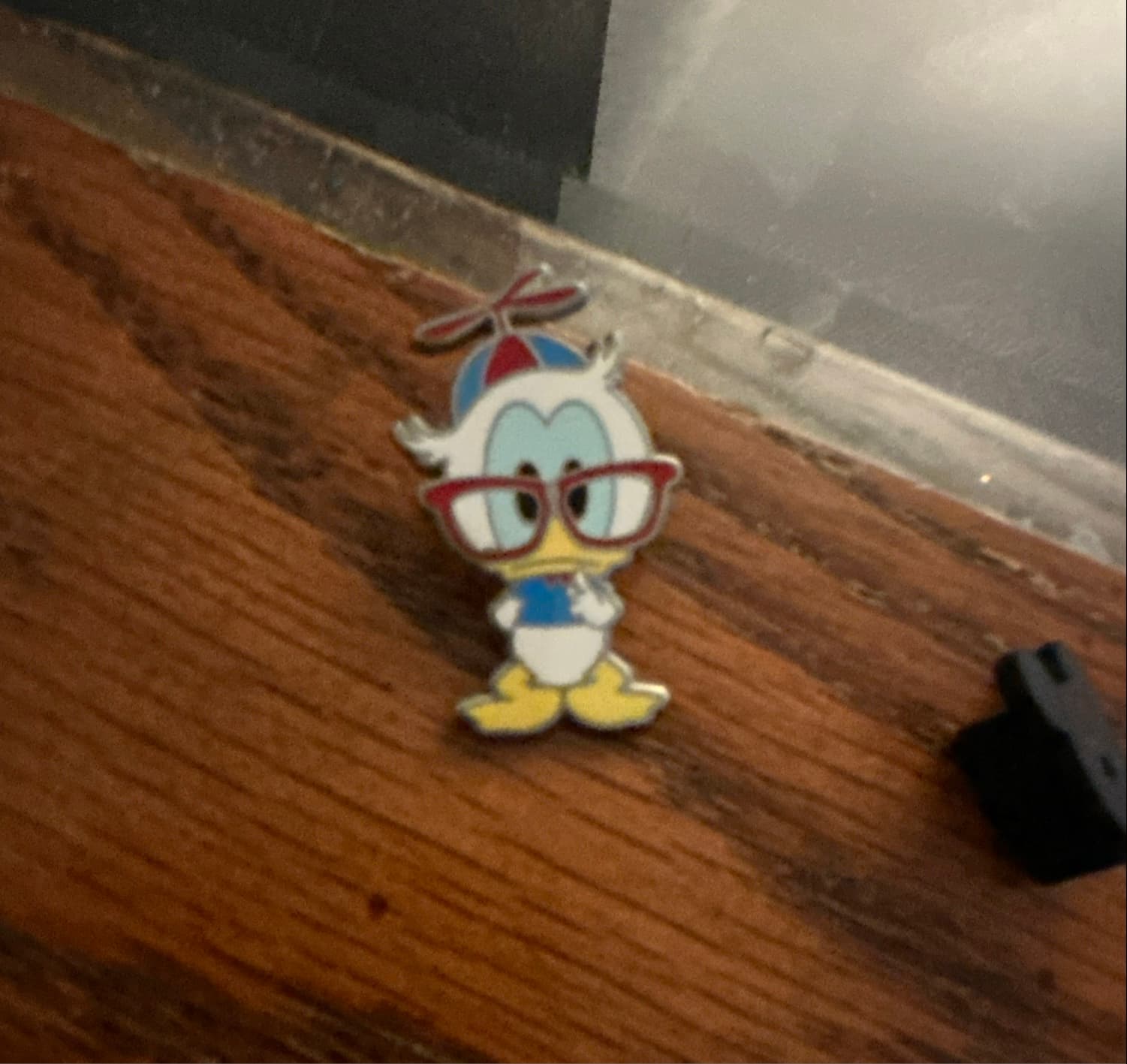 Donald Duck Nerd with Glasses and Propeller Beanie Pin front