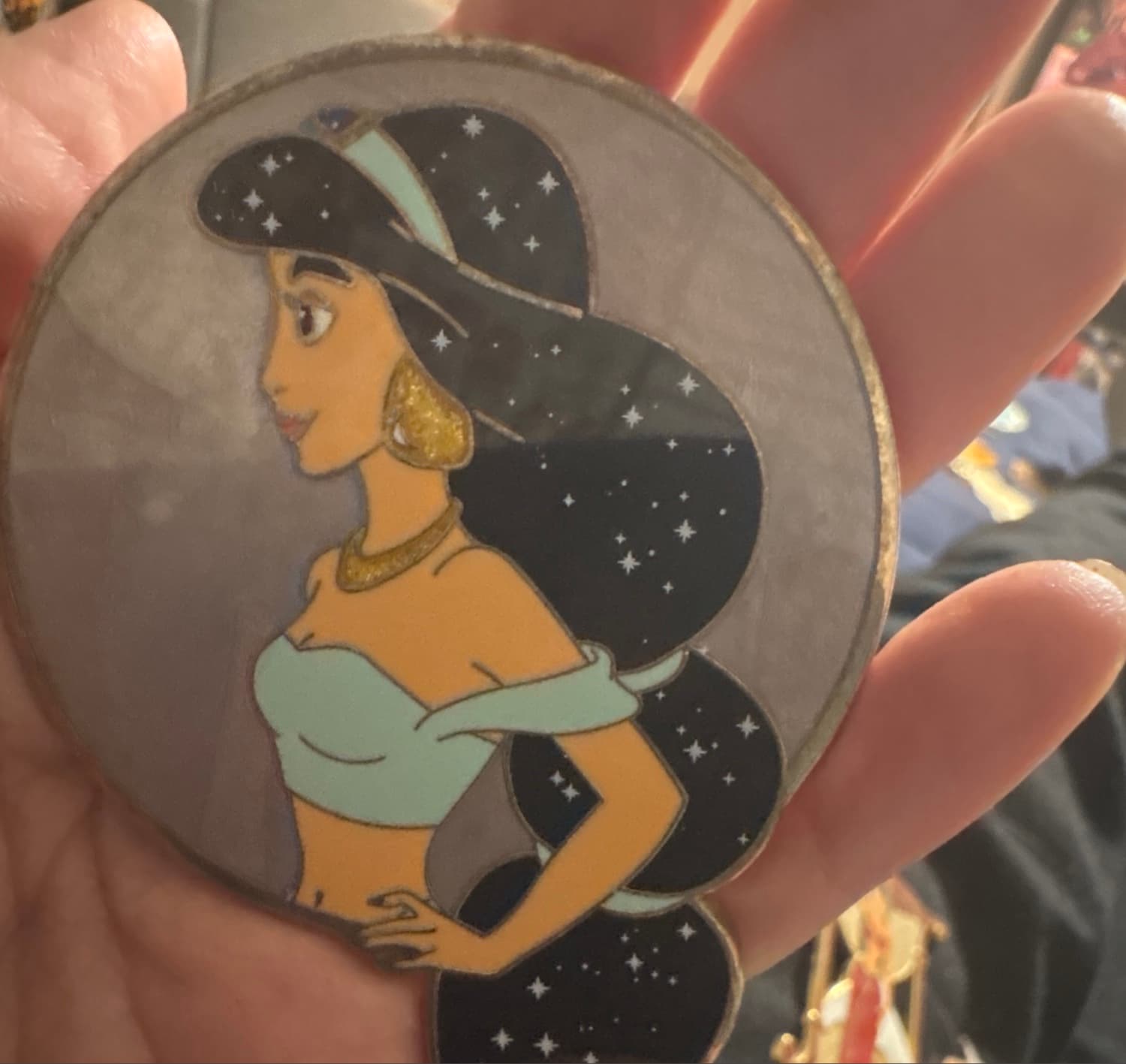 Jasmine side profile fantasy pin front