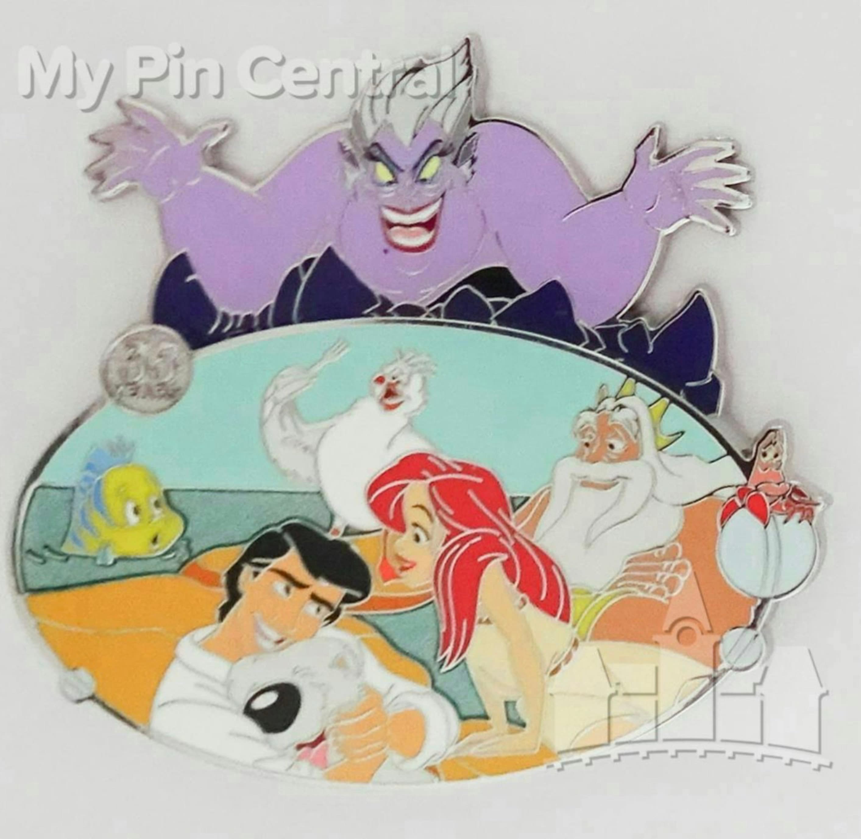 The Little Mermaid 30th Anniversary Cluster Pin front