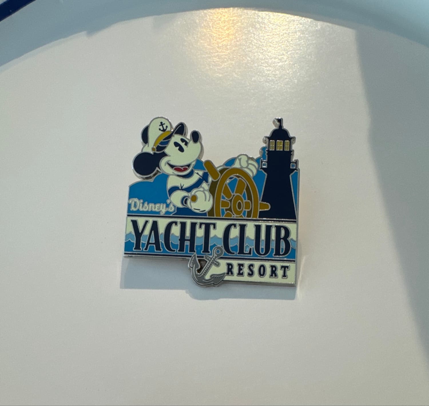 Disney's Yacht Club Resort Mickey Mouse Captain at the Helm with Lighthouse Pin front
