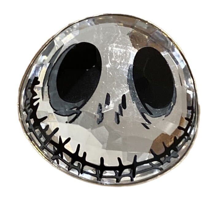 Jack Skellington Crystal Head Face Pin - The Nightmare Before Christmas front