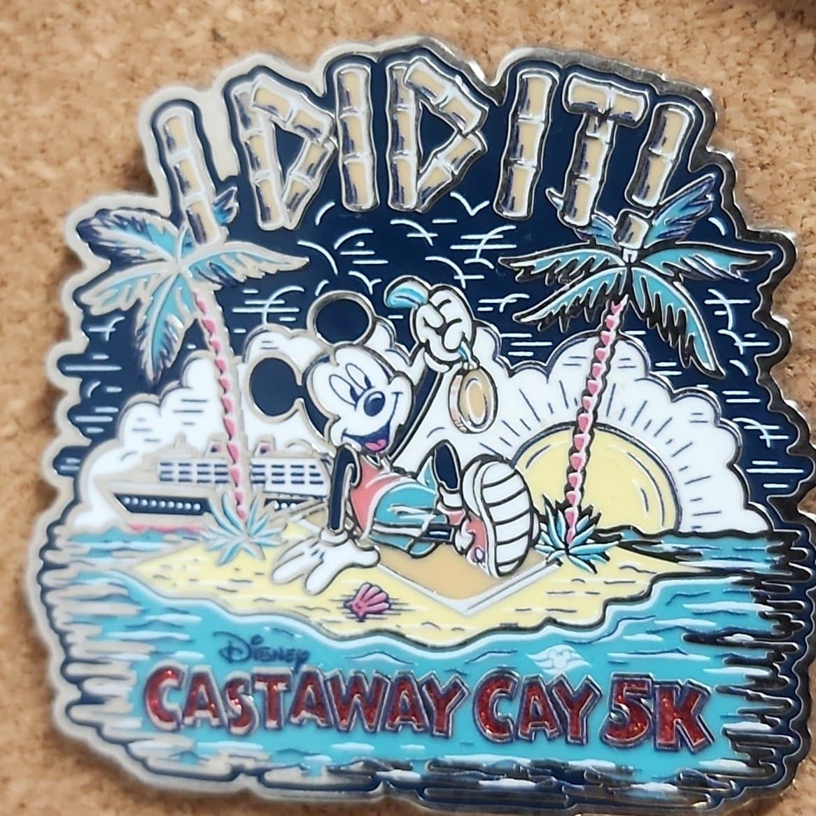 Mickey Mouse "I Did It!" Castaway Cay 5K Pin front