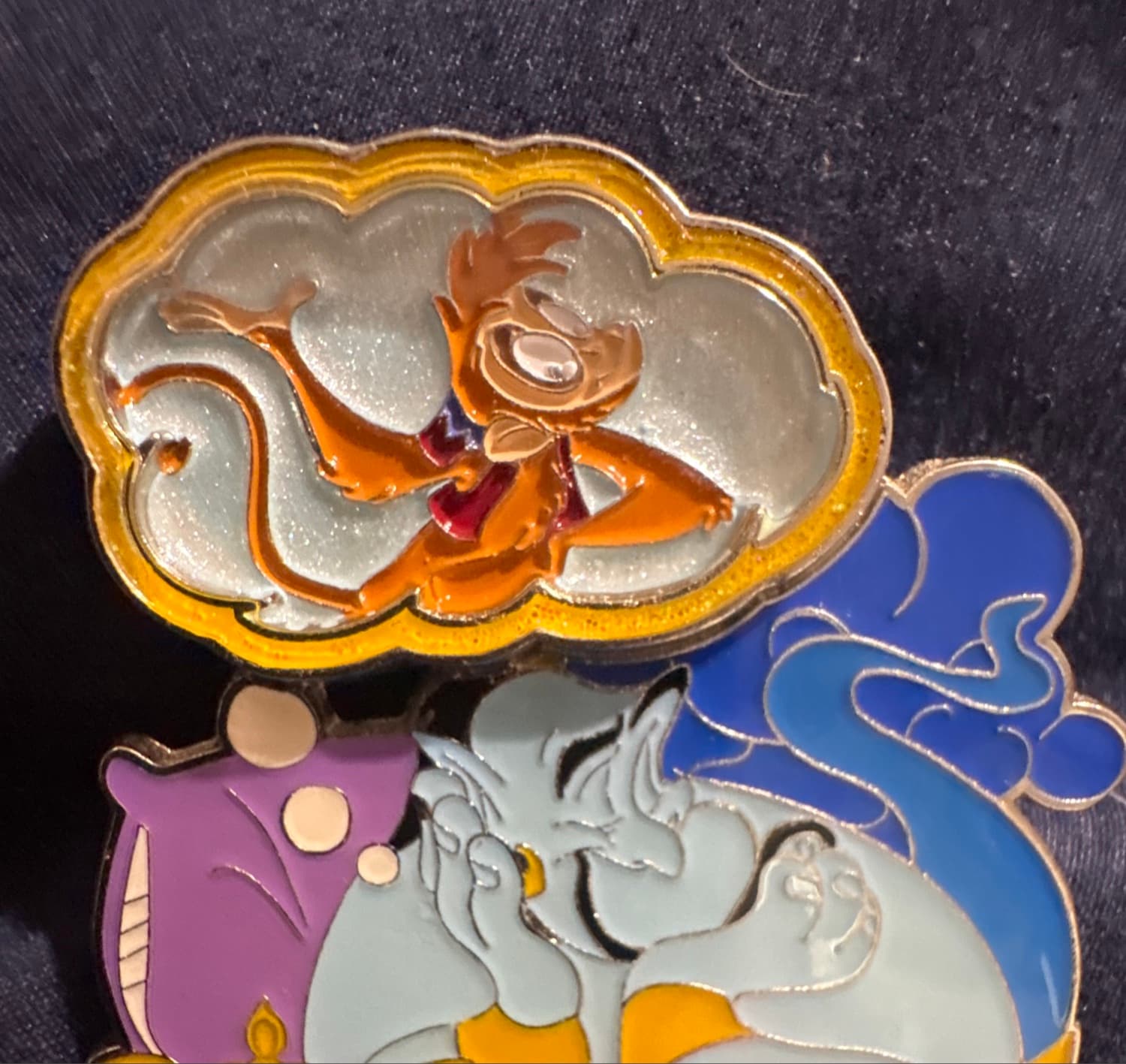Aladdin - Abu in Cloud and Genie on Pillow front