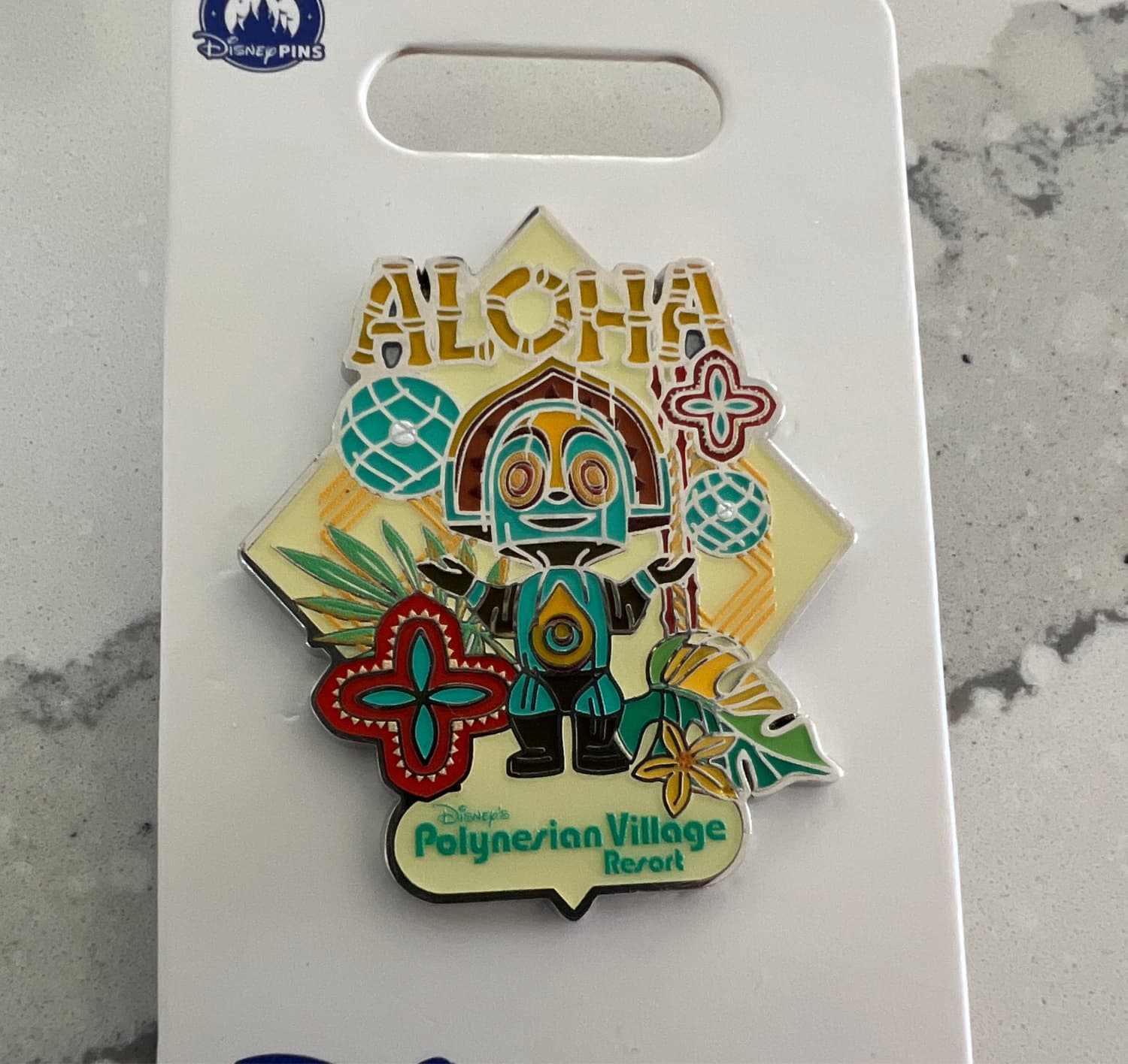 Polynesian Village Resort Aloha Tiki Pin front