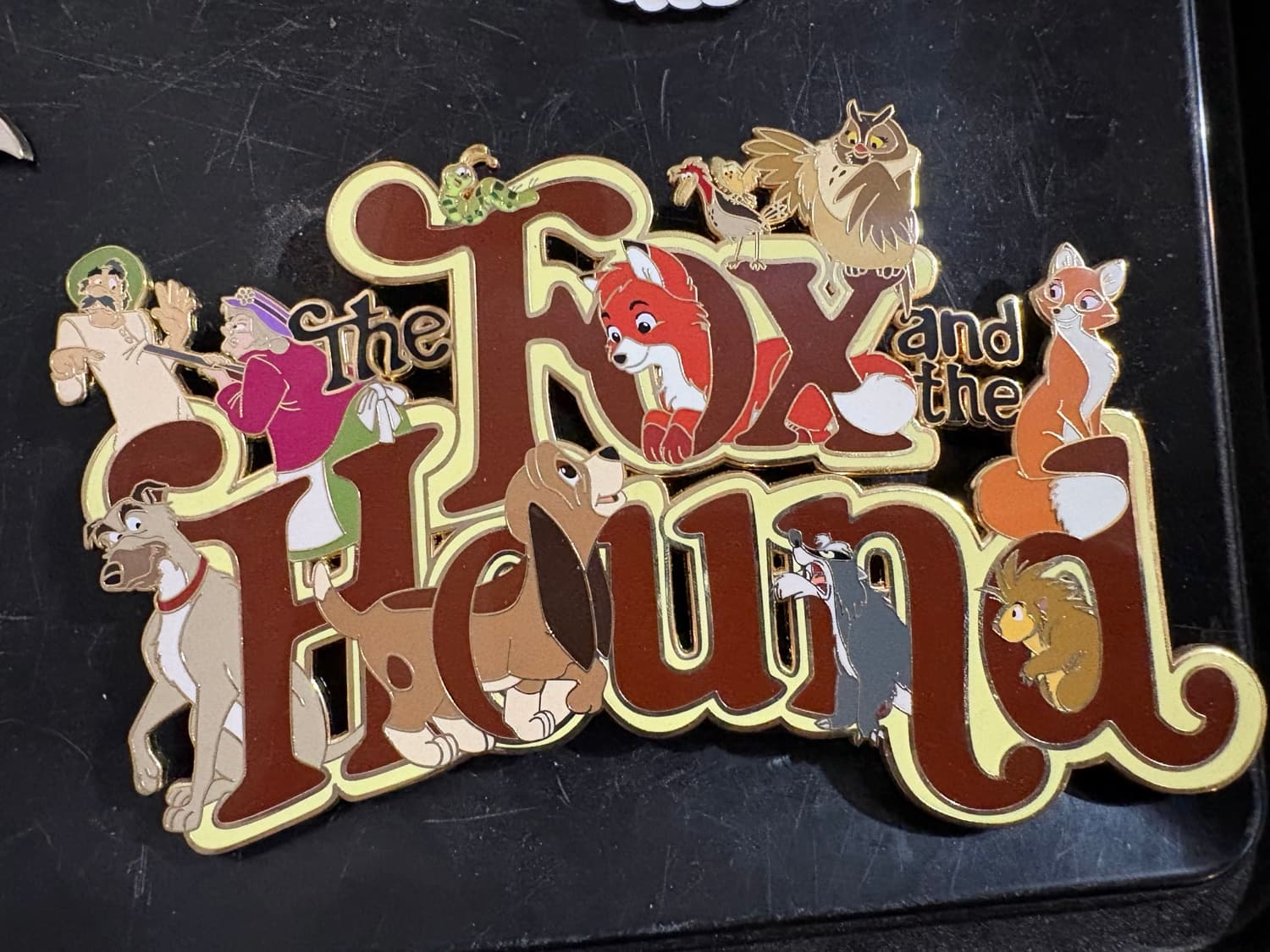 The Fox and the Hound featured title fantasy pin front