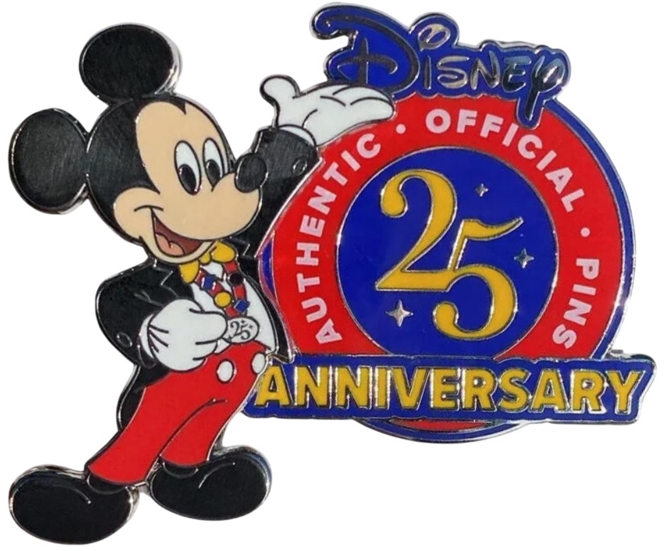 Mickey Mouse Authentic Official Pin Trading 25th Anniversary front