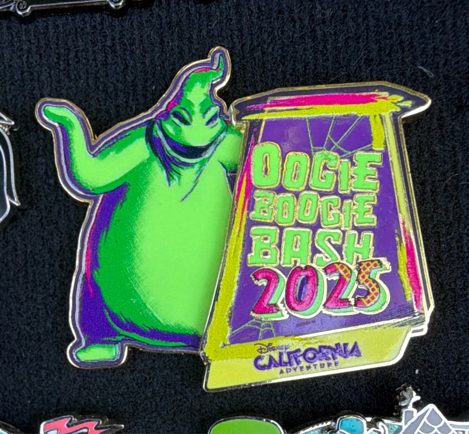 Oogie Boogie Bash 2025 Logo Pin front
