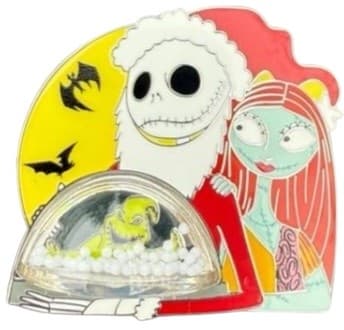 Santa Jack and Sally Snow Globe front